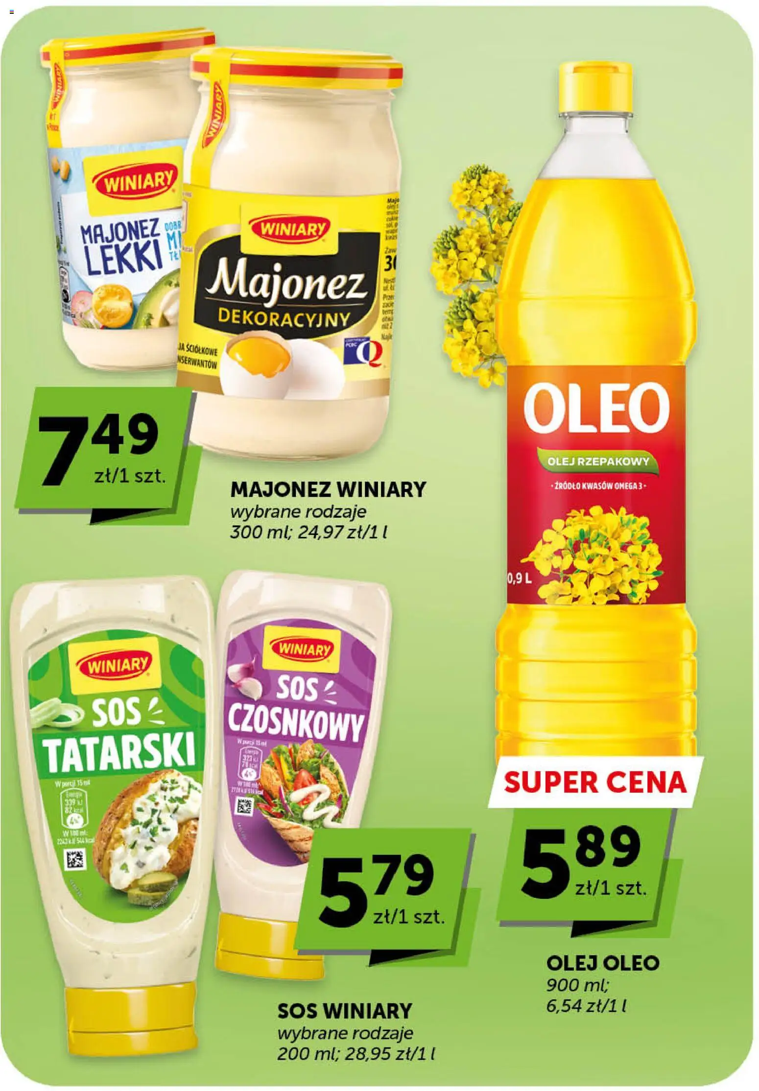 Groszek gazetka - Market od 09.04.2026 | Strona: 19 | Produkty: Olej rzepakowy, Majonez winiary, Majonez, Sos