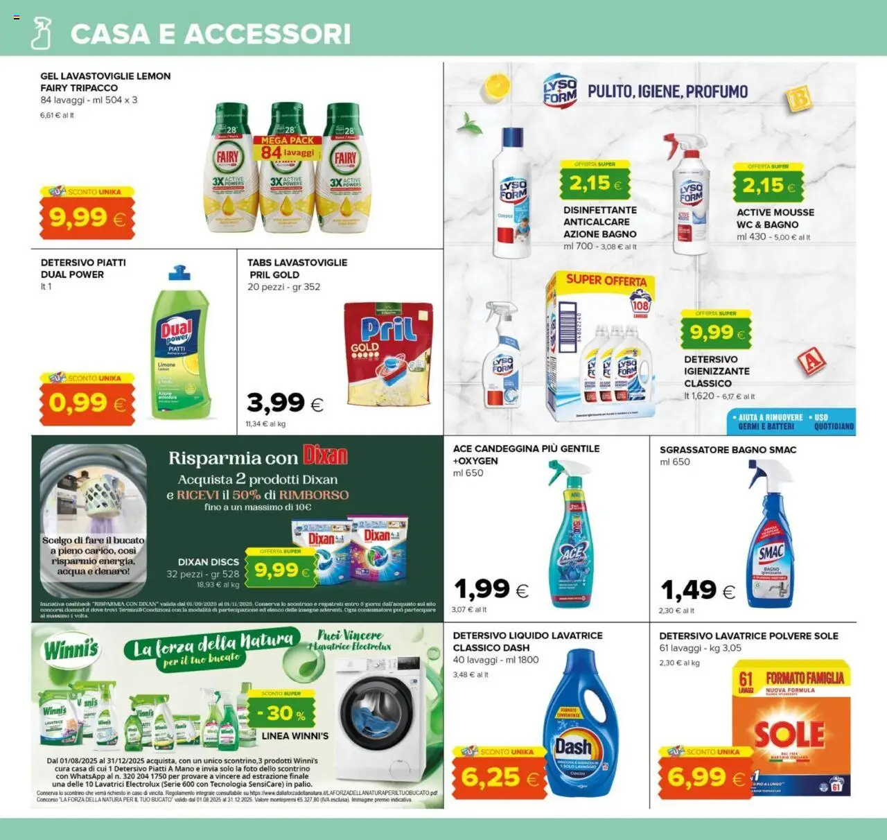 Volantino Oasi del 13.09.2025 | Pagina: 26 | Prodotti: Candeggina, Sgrassatore, Lavastoviglie, Profumo