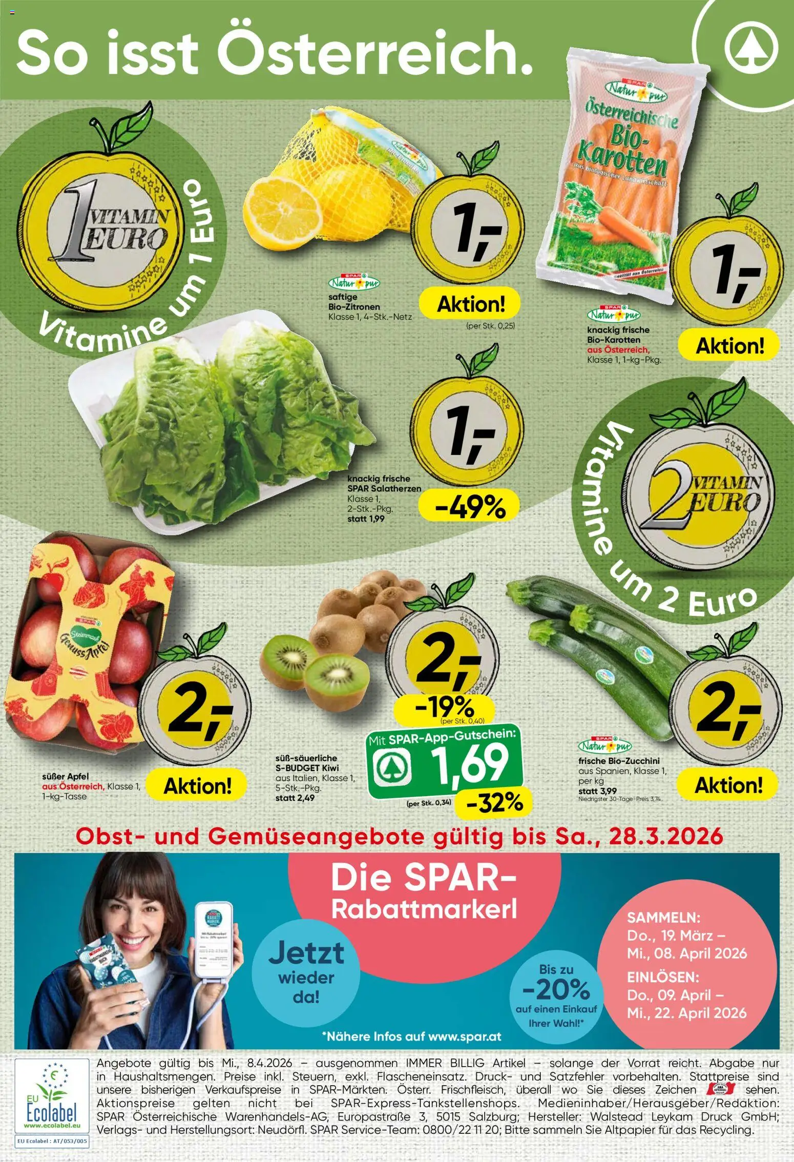 Spar Flugblatt - Steiermark gültig ab 26.03.2026 | Seite: 20 | Produkte: Kiwi, Obst, Äpfel