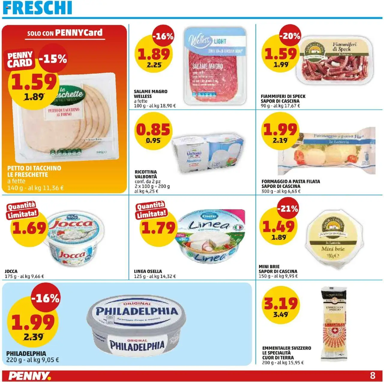 Volantino PENNY del 27.08.2025 | Pagina: 8 | Prodotti: Tacchino, Pasta, Forno, Terra