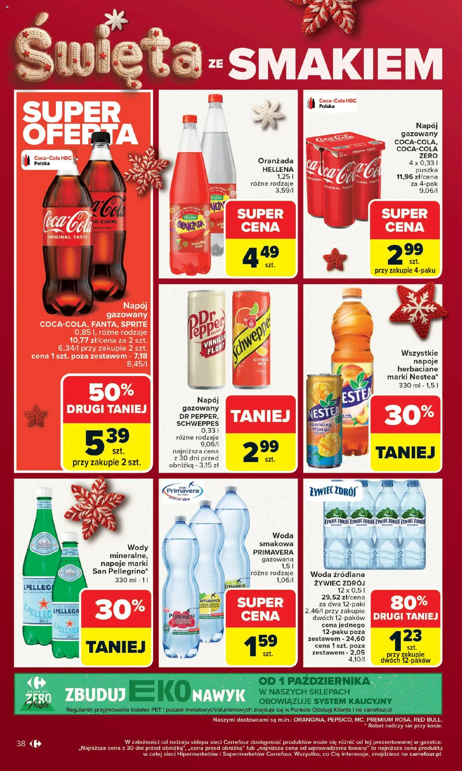 Carrefour Gazetka od 15.12.2025 | Strona: 42 | Produkty: Red bull, Woda źródlana, Sprite, Woda