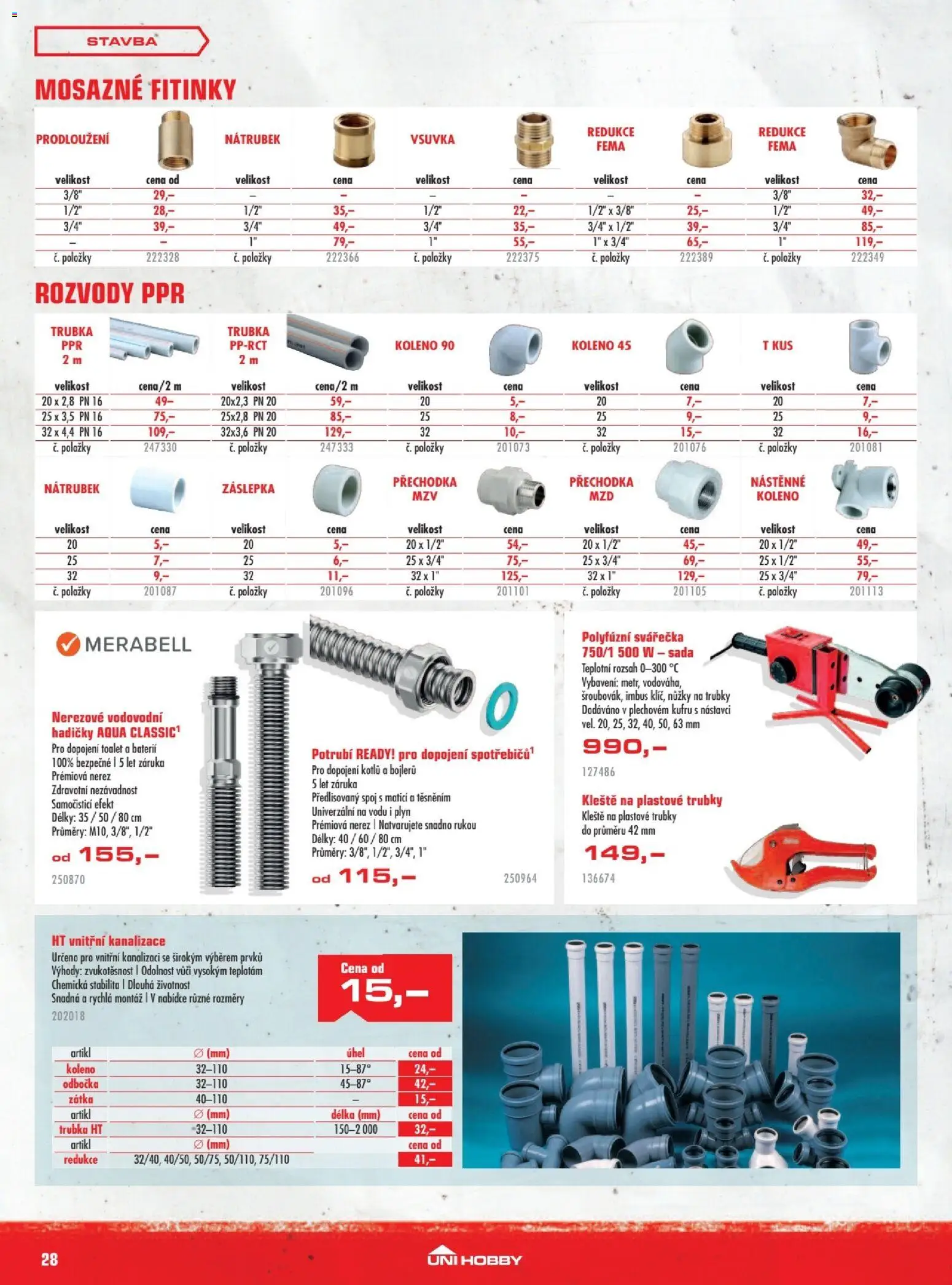 Uni Hobby leták od 30.04.2026 | Strana: 28 | Produkty: Nůžky, Svářečka, Trubka, Polyfúzní svářečka