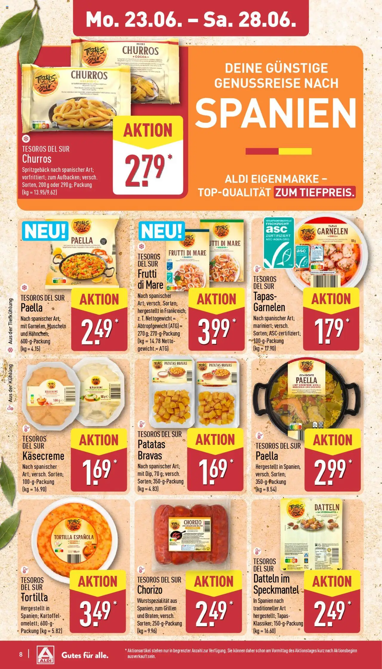 Aldi Prospekt 	 - gültig ab dem 23.06.2025 | Seite: 12 | Produkte: Gewicht, Garnelen, Chili