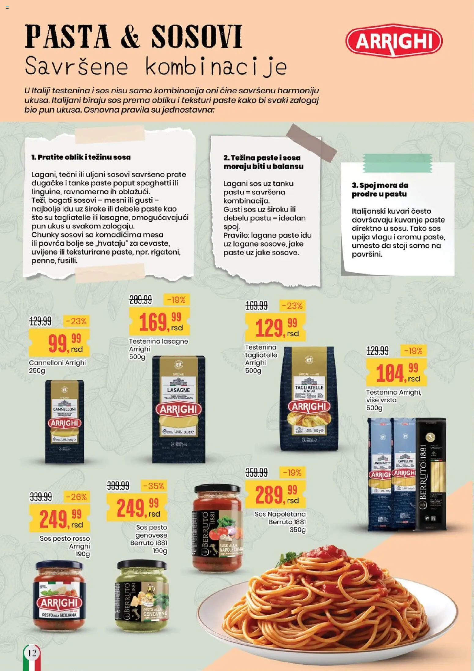Aroma Market katalog - važi od 27.03.2026 | Strana: 12 | Proizvode: Testenina, Sto, Tagliatelle, Sos
