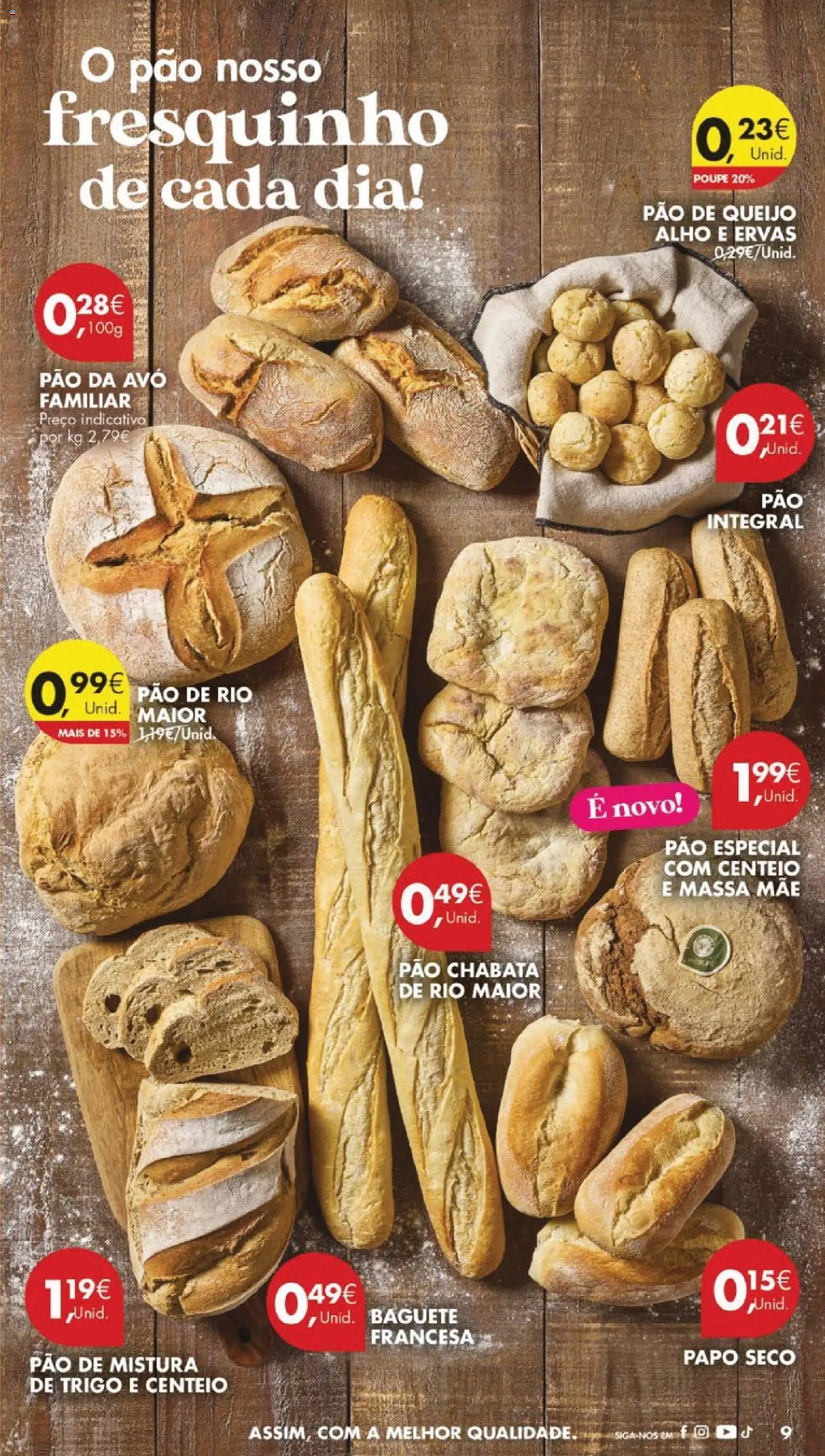 Pingo Doce folheto │ válido de 13.01.2026 | Página: 9 | Produtos: Centeio, Queijo, Pão, Massa