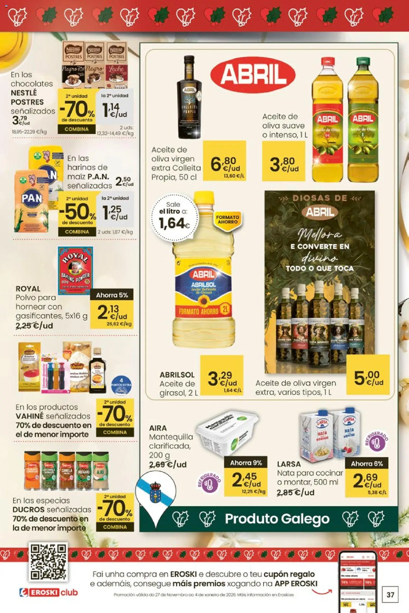 Eroski - Center │ válido desde el 27.11.2025 | Página: 37 | Productos: Πιατοθήκη, Leche, Aceite de oliva, Συσκευή ροής