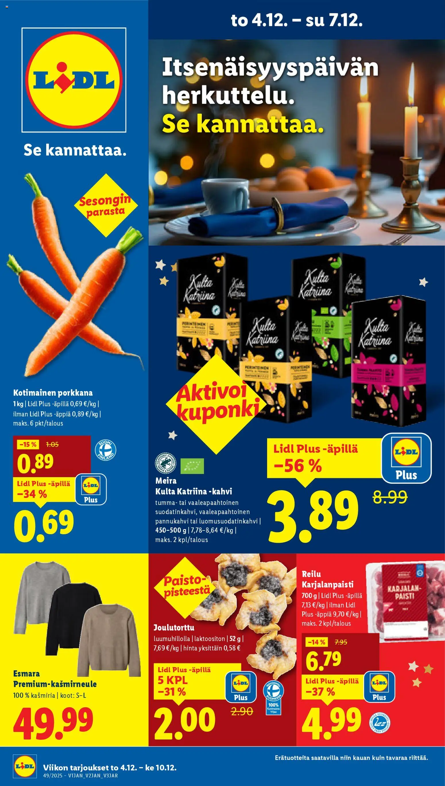 Lidl tarjoukset – voimassa 04.12.2025 alkaen | Sivu: 1