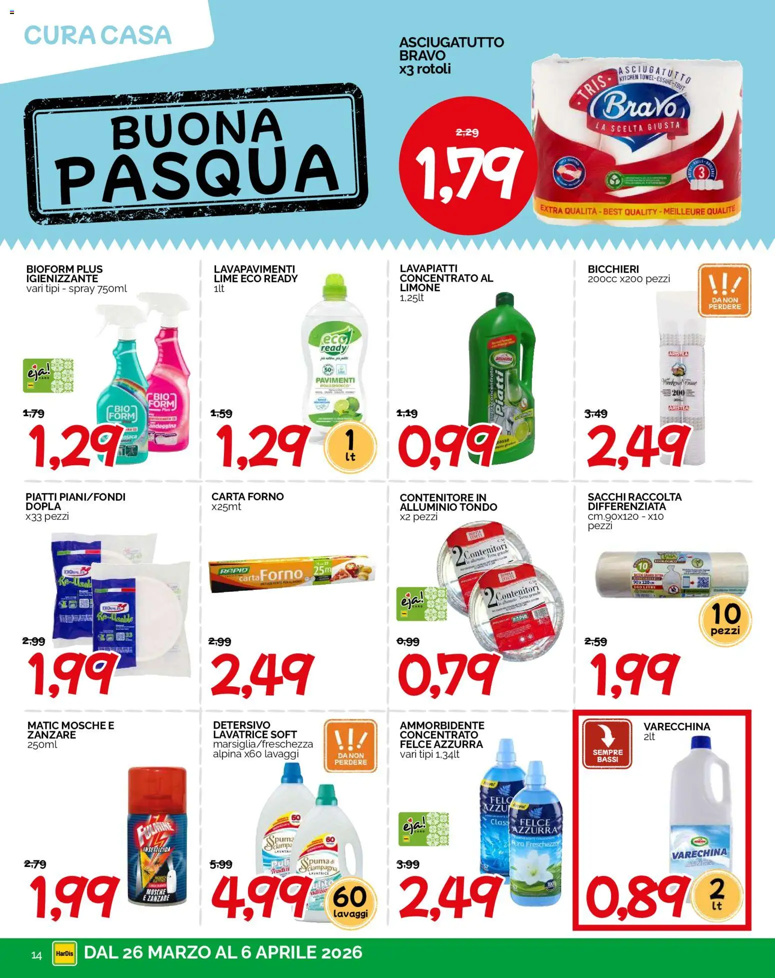 Volantino HarDis del 26.03.2026 | Pagina: 14 | Prodotti: Limone, Contenitore, Asciugatutto, Carta forno
