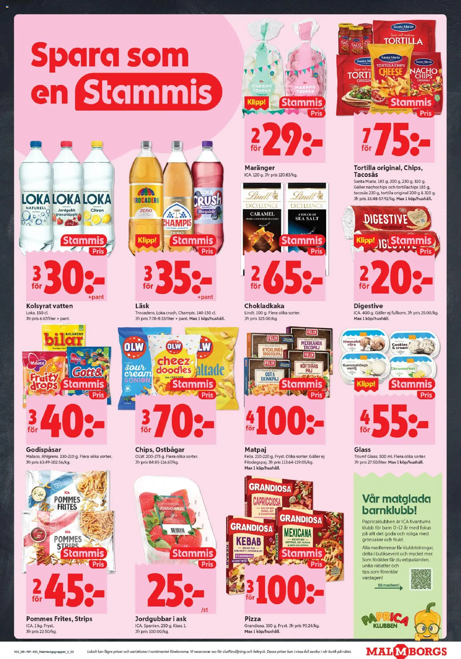 ICA Kvantum reklamblad aktuell från 02.03.2026 | Sida: 3 | Produkter: Chokladkaka, Tortilla, Tacosås, Pizza