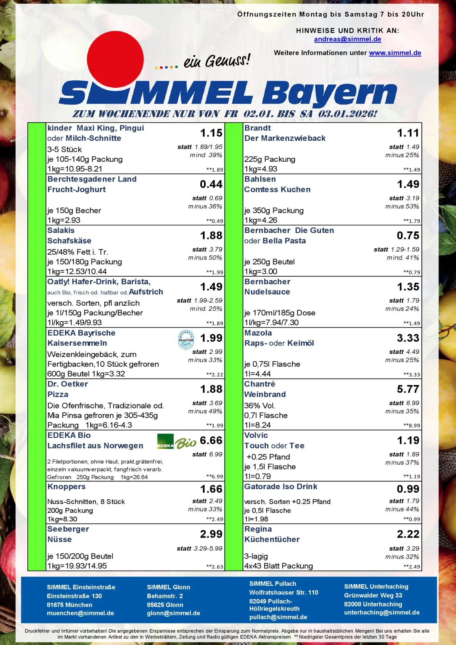 Simmel - Bayern – gültig ab 29.12.2025 | Seite: 9 | Produkte: Oatly, Salakis, Pasta, Schafskase