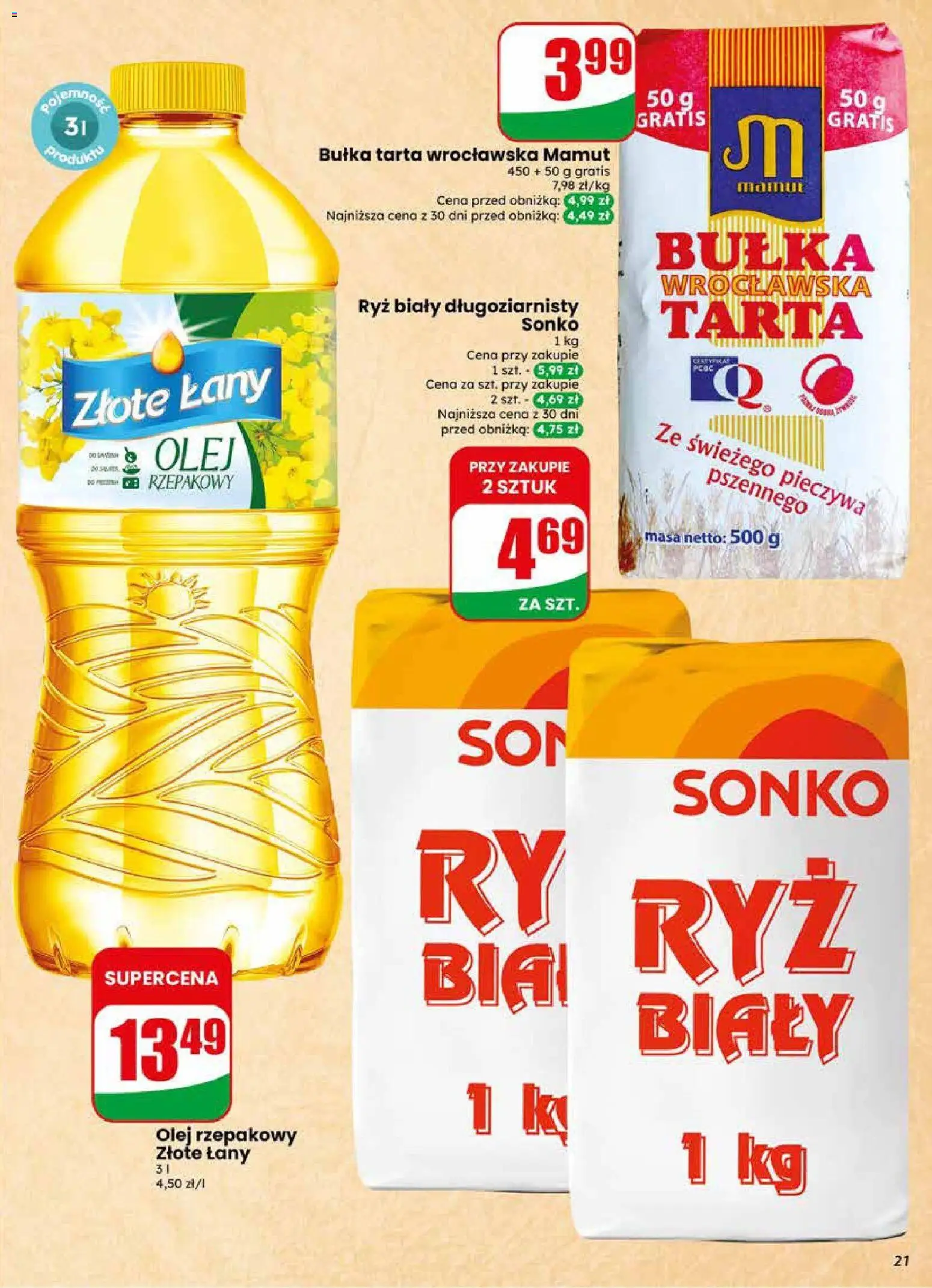 Dino gazetka od 29.04.2026 | Strona: 21 | Produkty: Olej rzepakowy, Bułka tarta, Bułka, Olej