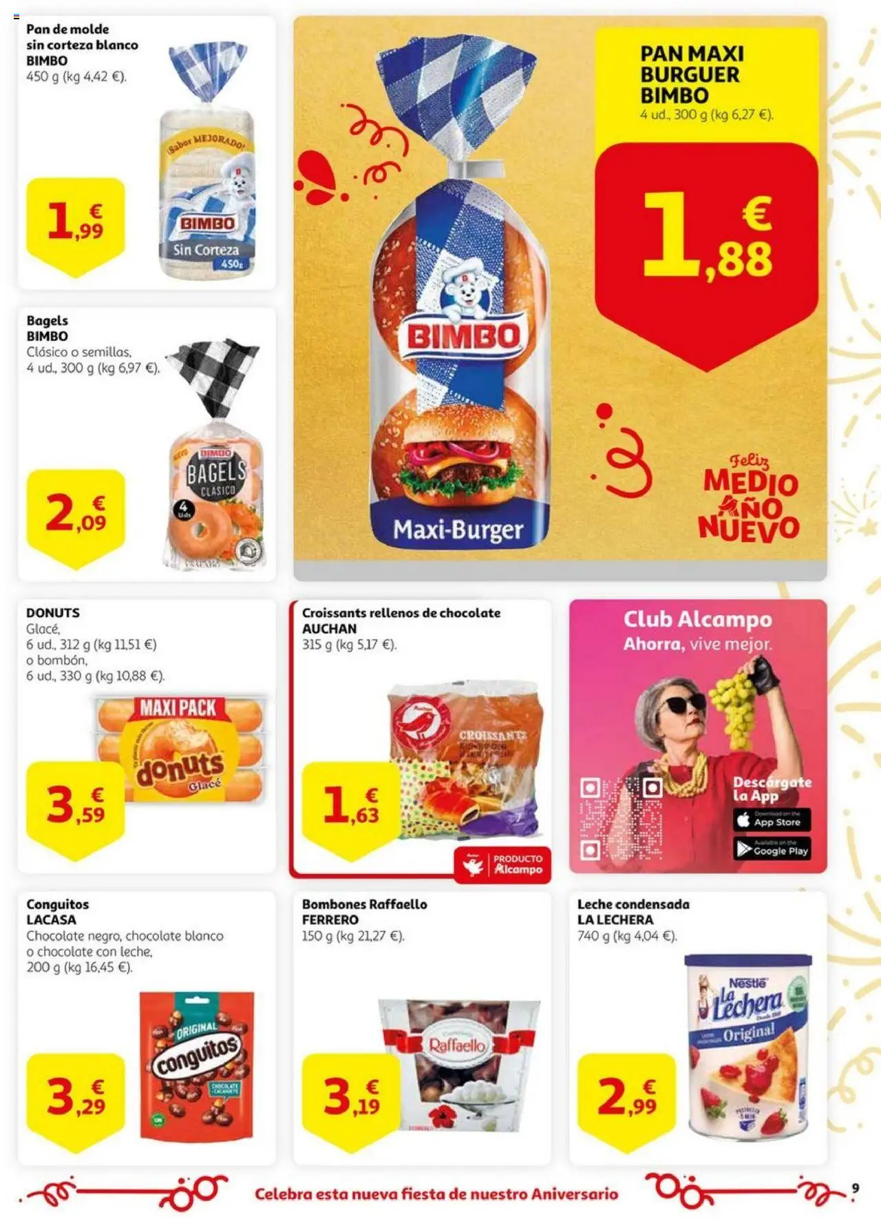 Alcampo - HG Nacional  │ válido desde el 17.06.2025 | Página: 9 | Productos: Leche, Pan, Φαρίνα, Donuts