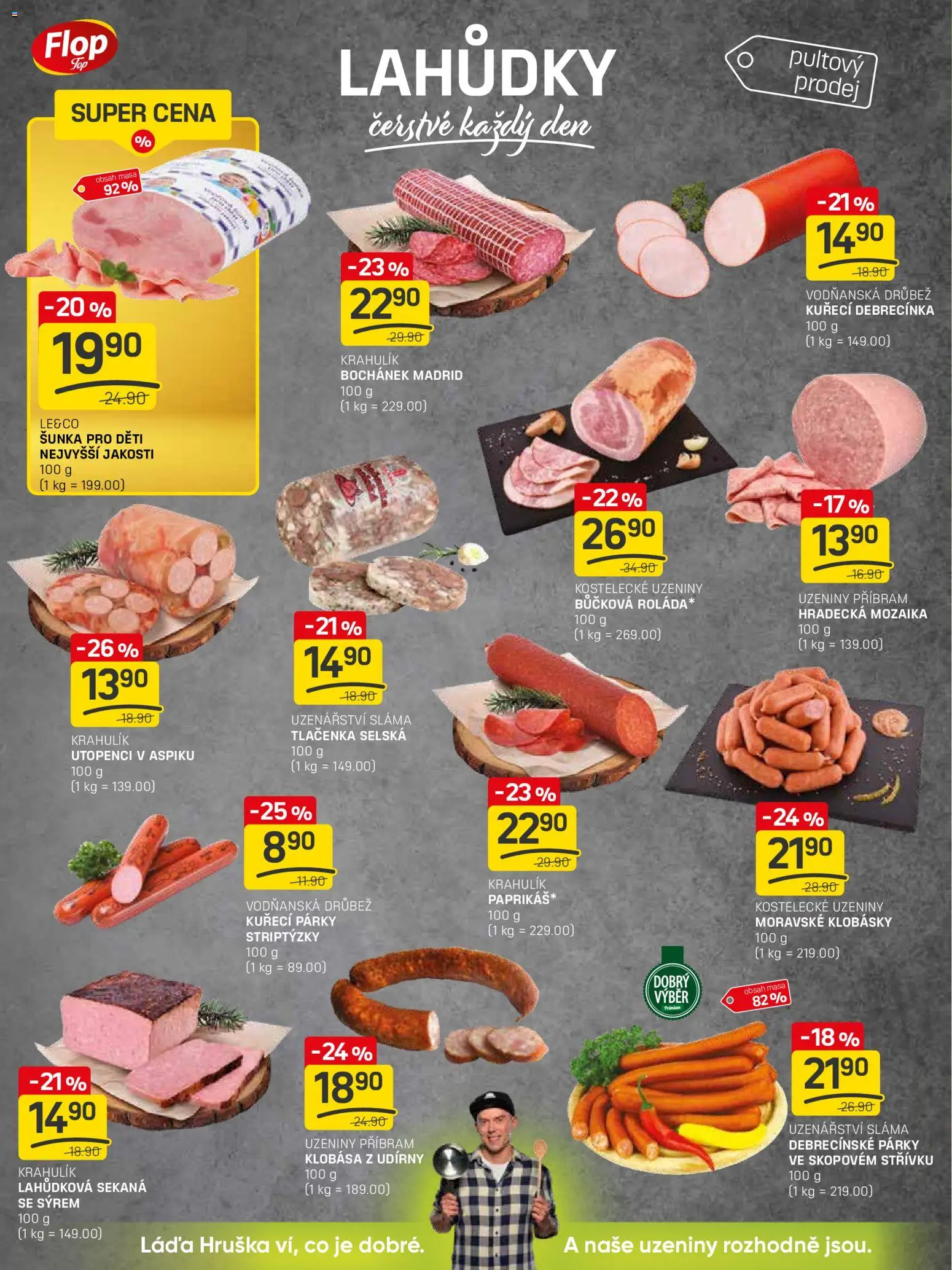 Flop leták - FlopTop od 02.01.2026 | Strana: 6 | Produkty: Párky, Sekaná, Klobása, Tlačenka