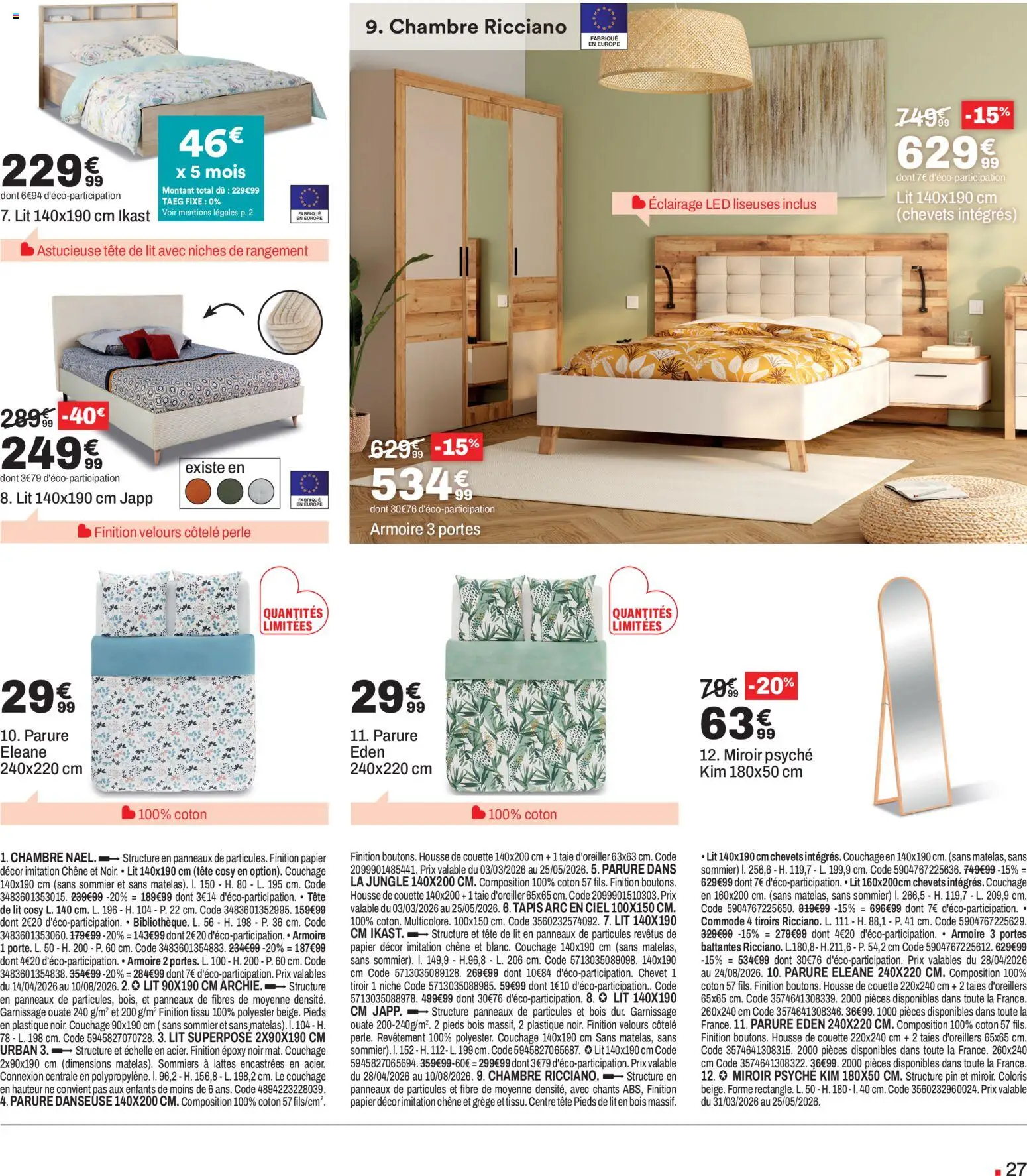 {H1} | Page: 27 | Produits: Commode, Portes, Tapis, Couette