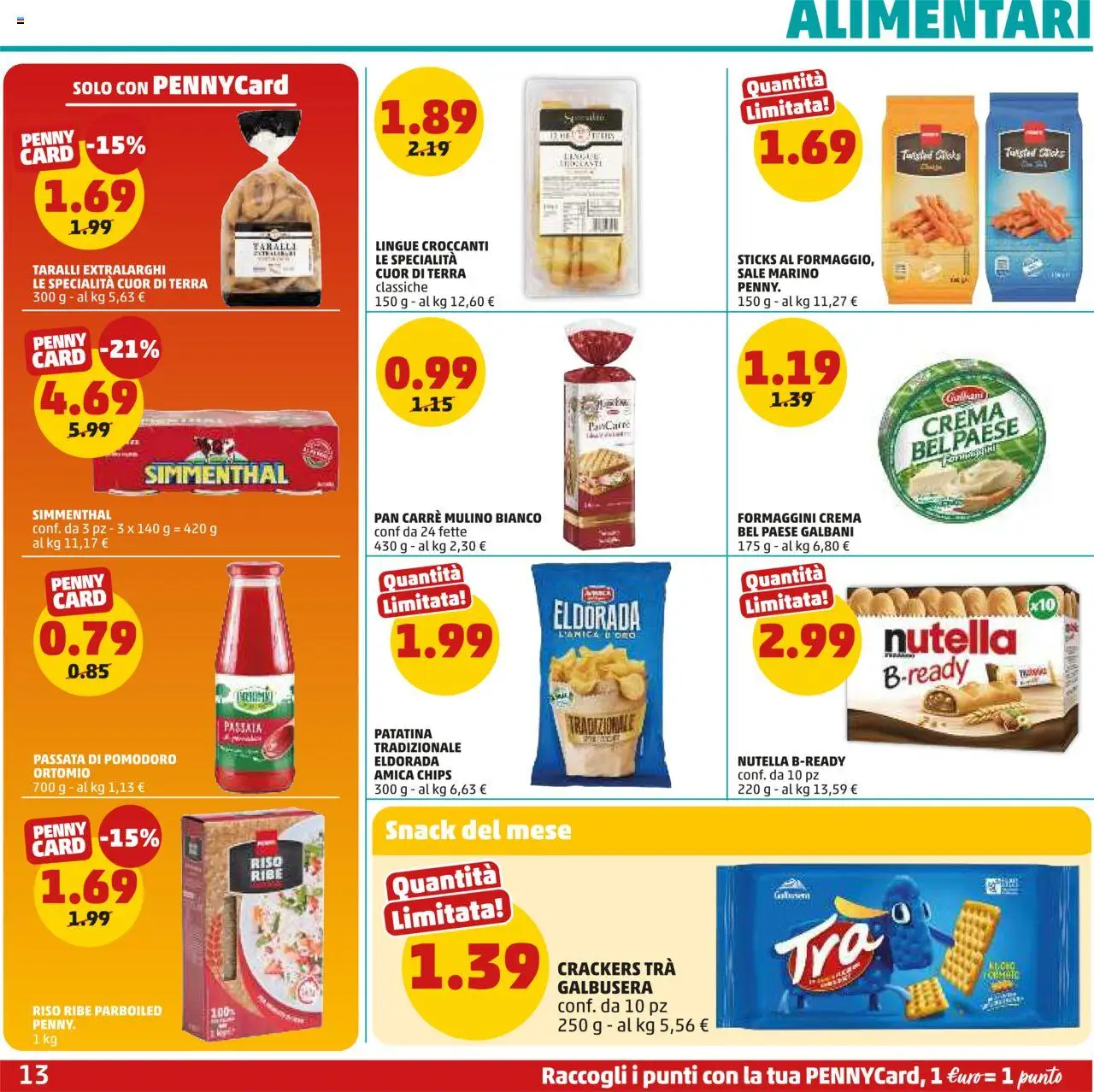 Volantino PENNY del 28.08.2025 | Pagina: 13 | Prodotti: Pomodoro, Nutella, Passata di pomodoro, Taralli