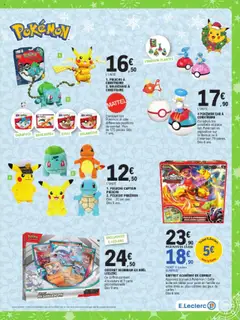 E.Leclerc - Prévisualisation de 1. PELUCHE CAPTAIN PIKACHU, 2. PELUCHE POKÉMON, Dim.: 20 cm env. Dès 3 ans. valide à partir de 21.10.2025 | Page: 39 | Produits: Plantes, Peluche, Jeux