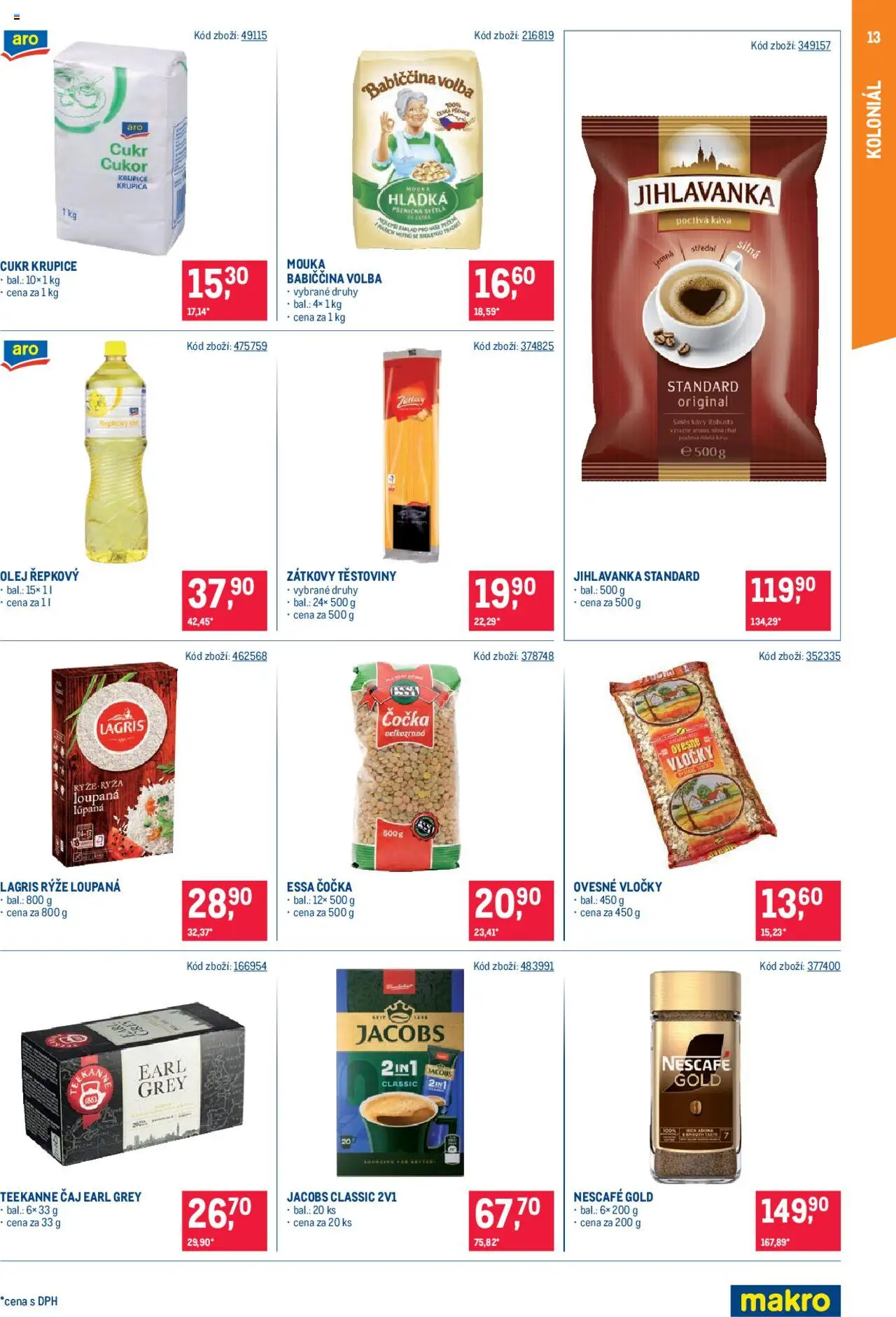 Makro leták - Maloobchod od 18.06.2025 | Strana: 13 | Produkty: Vločky, Jihlavanka, Ovesné vločky, Mouka