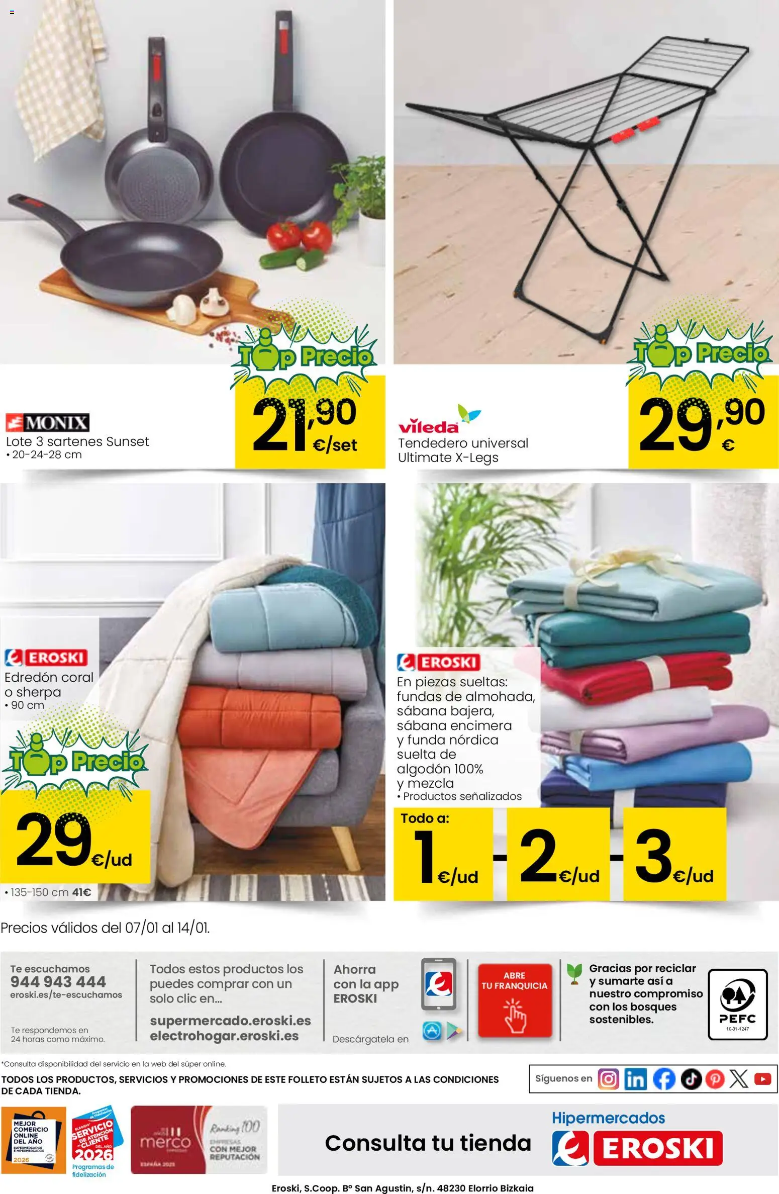 Eroski folleto │ válido desde el 05.01.2026 | Página: 48 | Productos: Edredón, Té, Tendedero, Funda