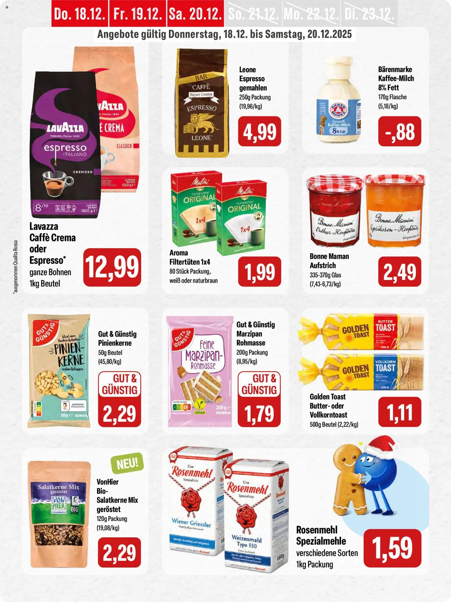 Feneberg Angebote – gültig ab 18.12.2025 | Seite: 11 | Produkte: Lavazza, Butter, Weizenmehl, Bonne maman