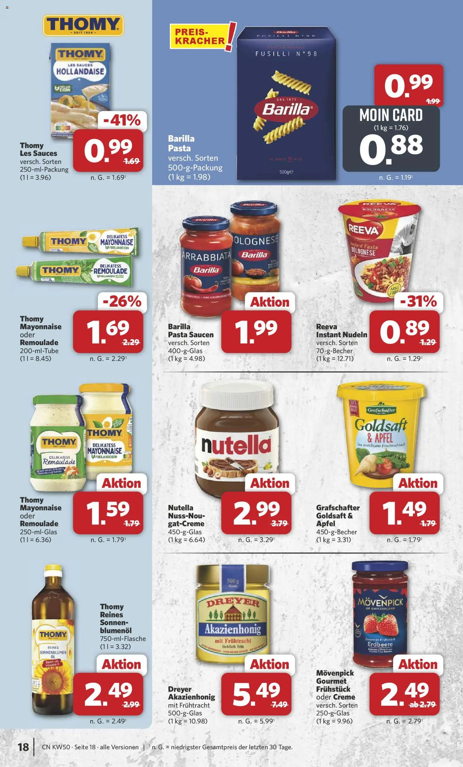 Combi Prospekt 	 – gültig ab 08.12.2025 | Seite: 19 | Produkte: Barilla, Nutella, Pasta, Nudeln