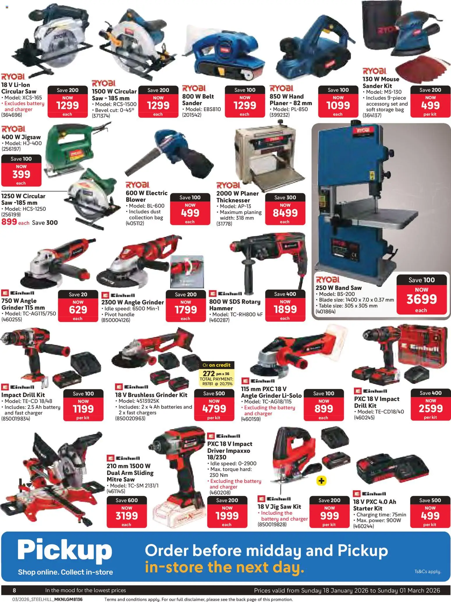 New Makro catalogue – valid from 18.01.2026 | Page: 8 | Products: Belt, Grinder, Drill, Jigsaw