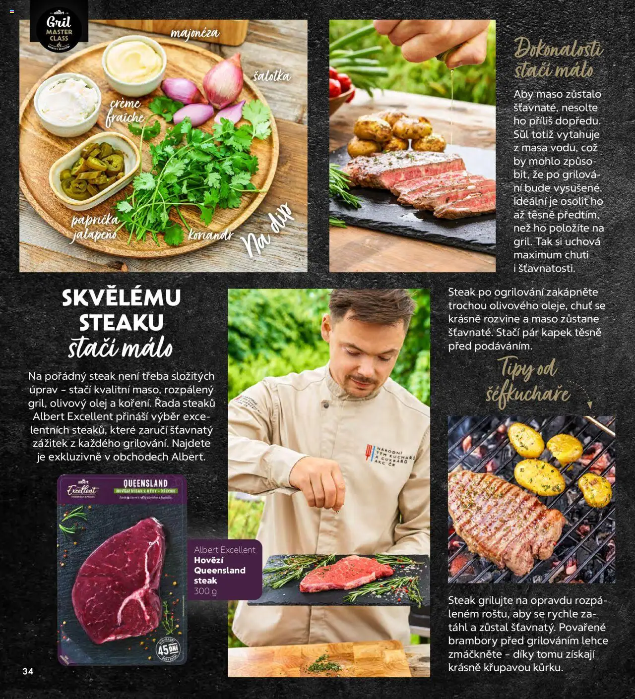 Albert magazín od 01.07.2025 | Strana: 34 | Produkty: Hovězí, Steak, Majonéza, Koriandr