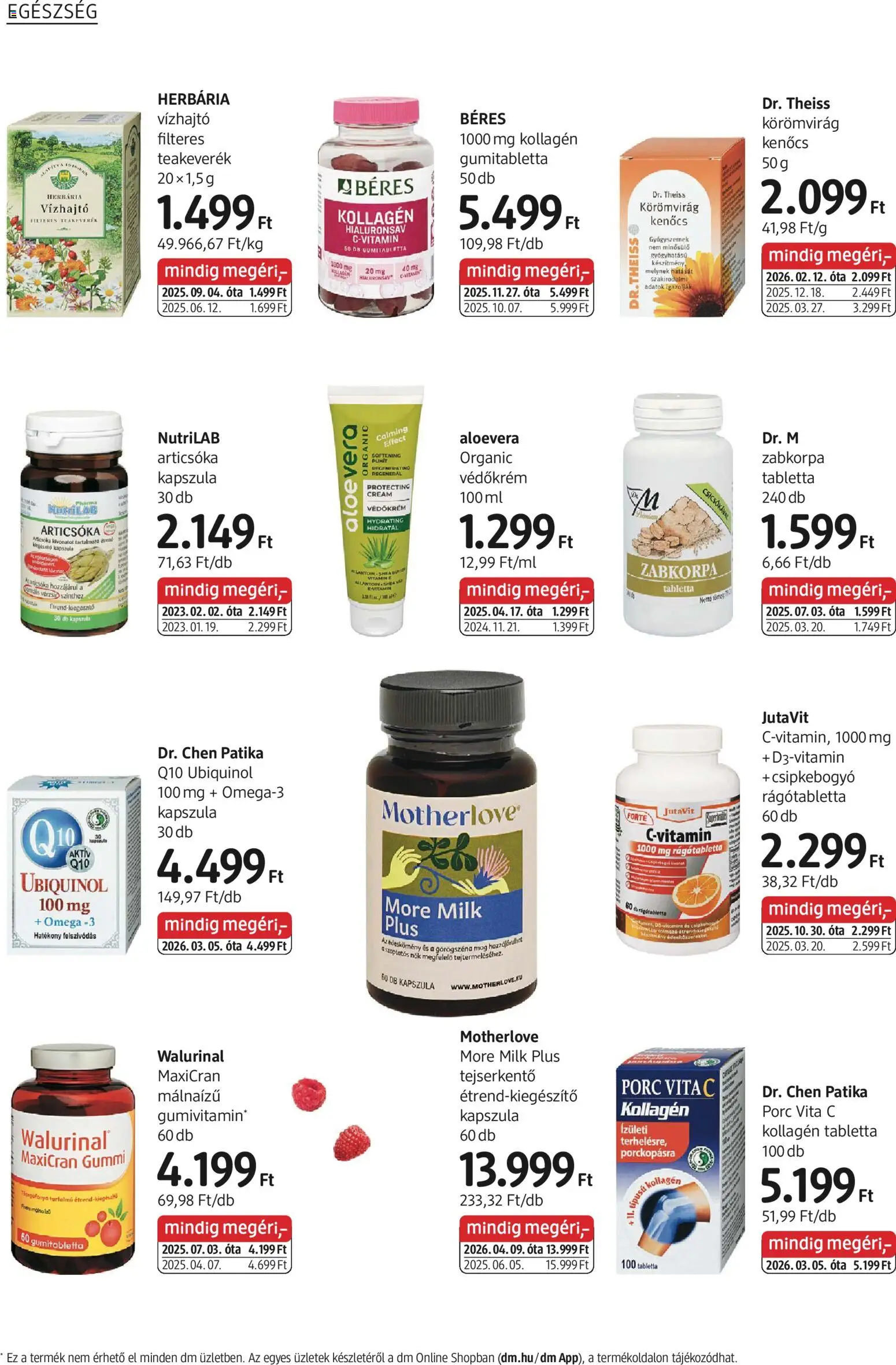 DM Drogerie Markt akciós ujság - amely érvényes a következő dátumtól: 09.04.2026 | Oldal: 16 | Termékek: Omega 3, Articsóka, Kollagén, Vitamin c