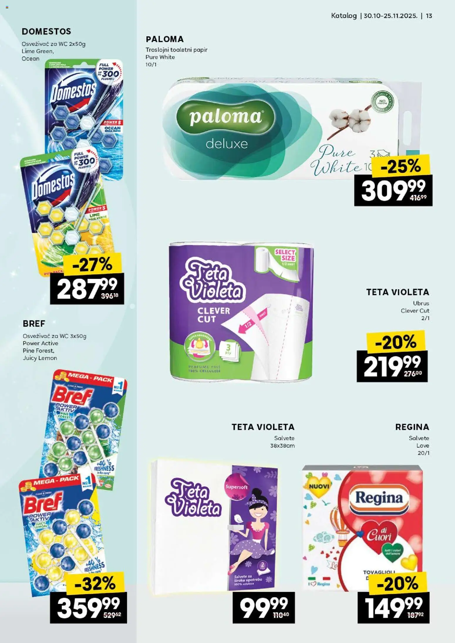 Idea katalog - važi od 30.10.2025 | Strana: 13 | Proizvode: Bref, Salvete, Ubrus, Wc