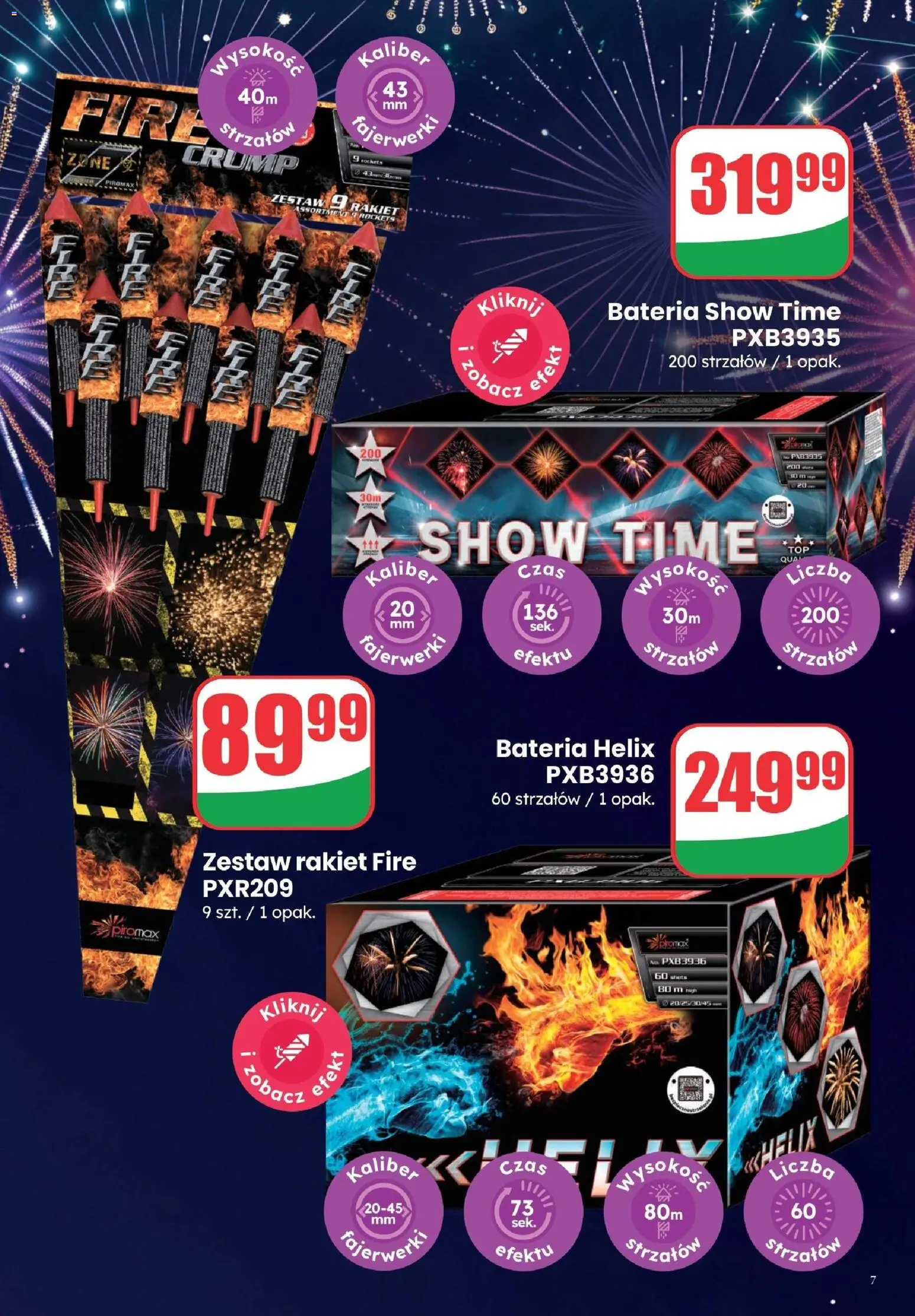 Dino Gazetka - Fajerwerki od 14.12.2025 | Strona: 7 | Produkty: Helix, Fajerwerki, Bateria