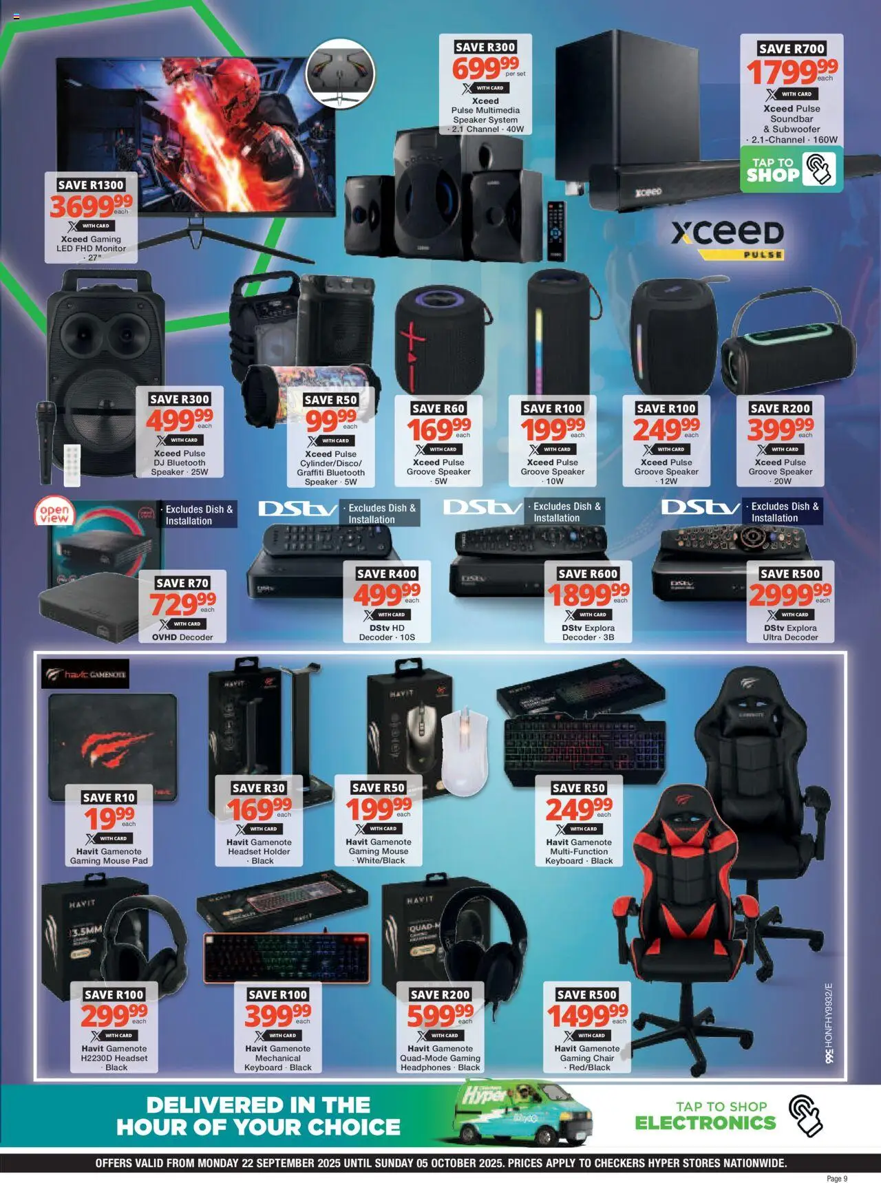 New Checkers catalogue – valid from 22.09.2025 | Page: 9 | Products: Headset, Decoder, Soundbar, Tap