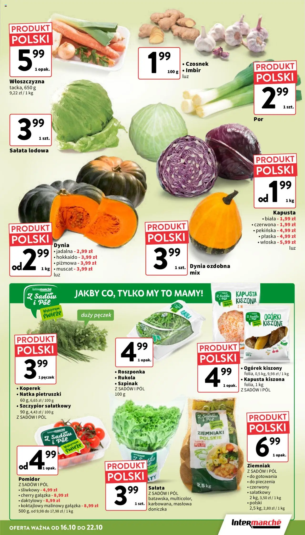 Intermarche Gazetka od 16.10.2025 | Strona: 13 | Produkty: Kapusta, Dynia, Kapusta kiszona, Rukola