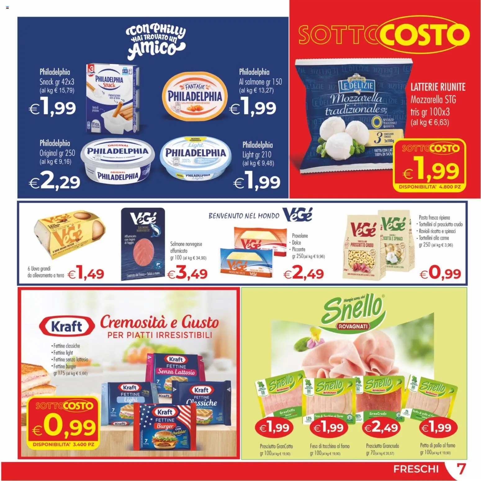 Volantino MerSi Supermercati del 04.03.2026 | Pagina: 7 | Prodotti: Provolone, Tacchino, Prosciutto, Pasta
