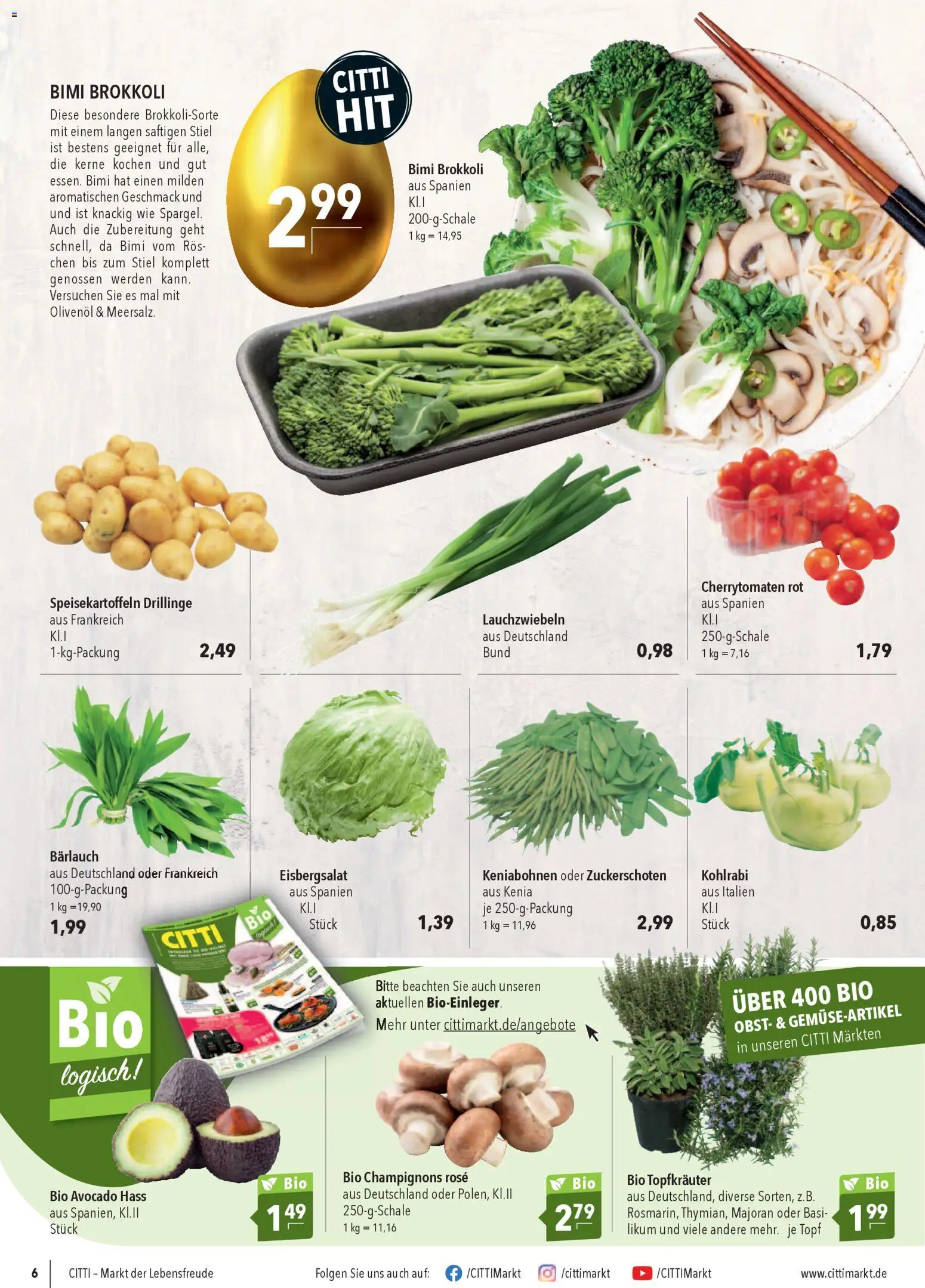 CITTI Markt Prospekt 	 – gültig ab 01.04.2026 | Seite: 6 | Produkte: Olivenol, Avocado, Obst, Brokkoli