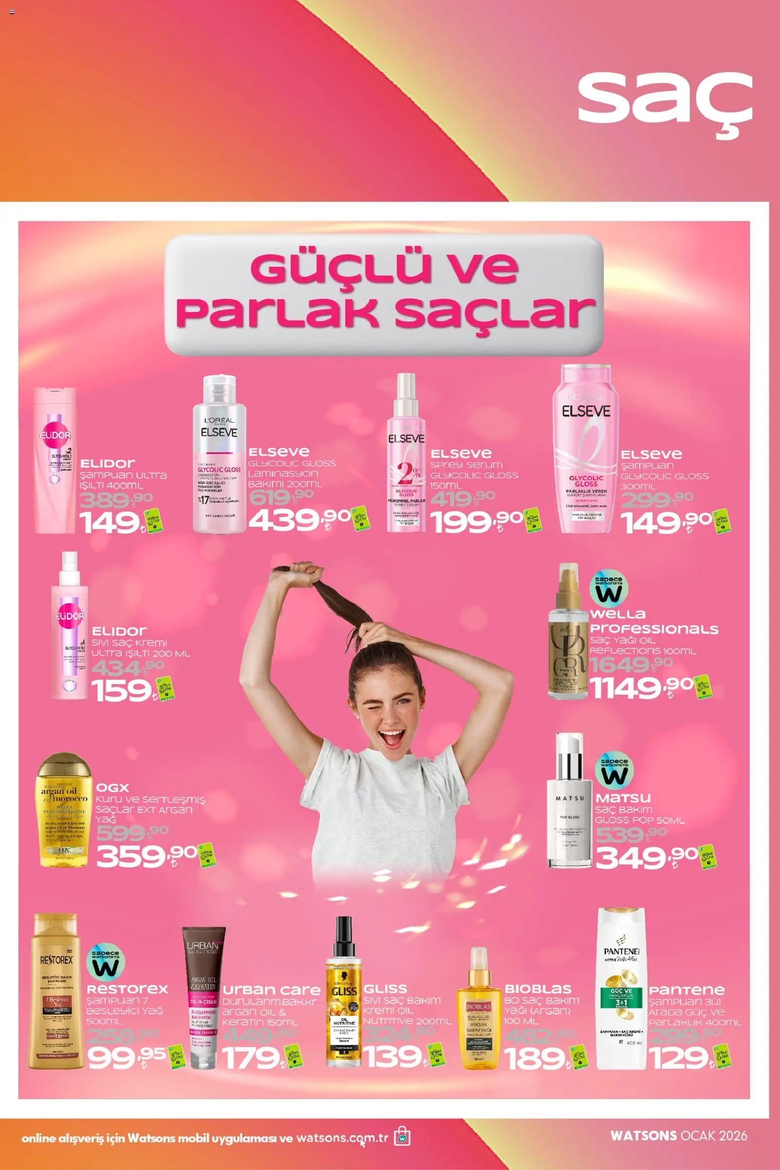 Watsons aktüel ürünler kataloğu yayımlandı! Bu hafta 02 - 28 Ocak 2026 günü Watsons indirimli ürünleri