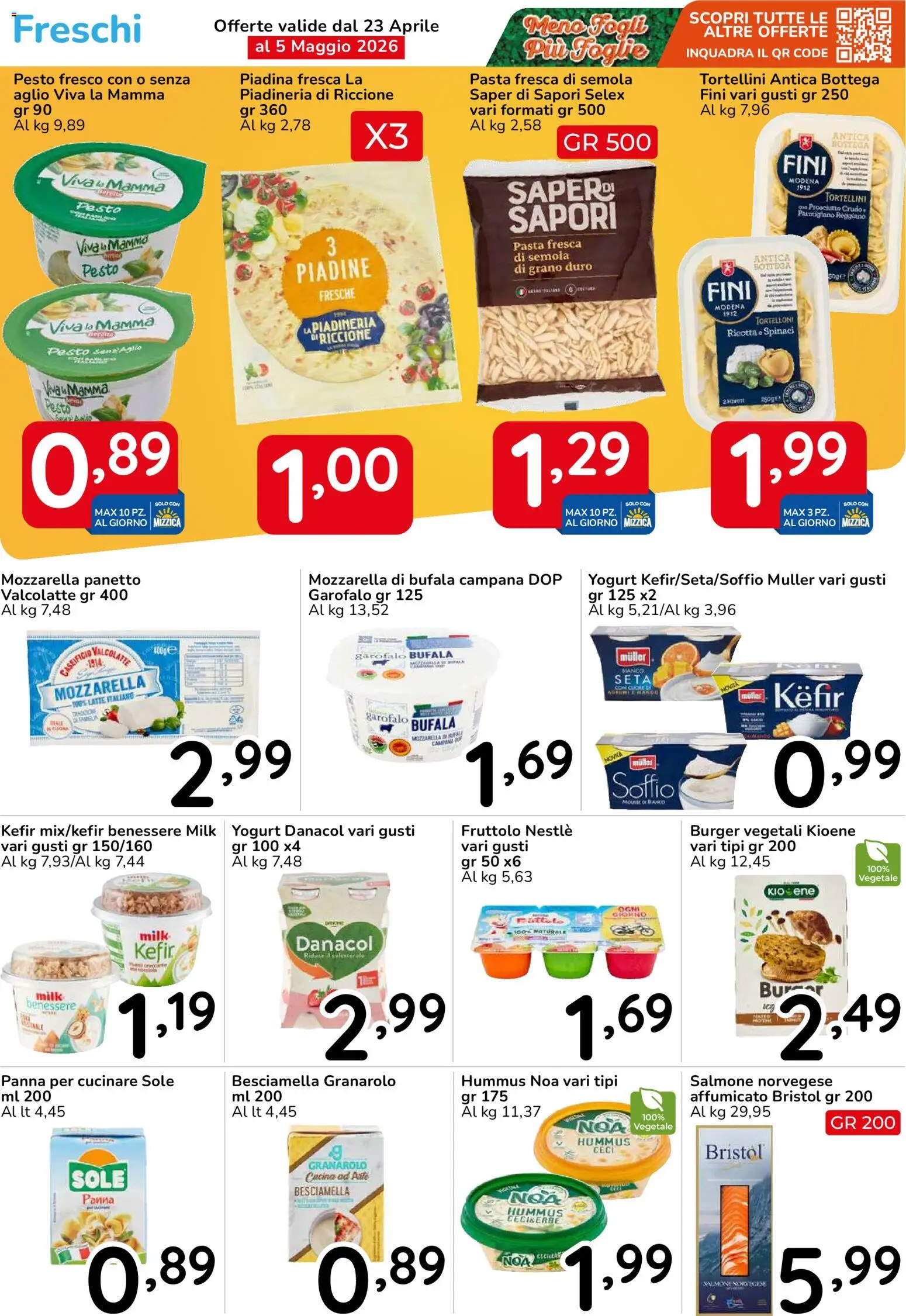 Volantino Famila del 23.04.2026 | Pagina: 17 | Prodotti: Latte, Prosciutto, Piadina, Parmigiano reggiano