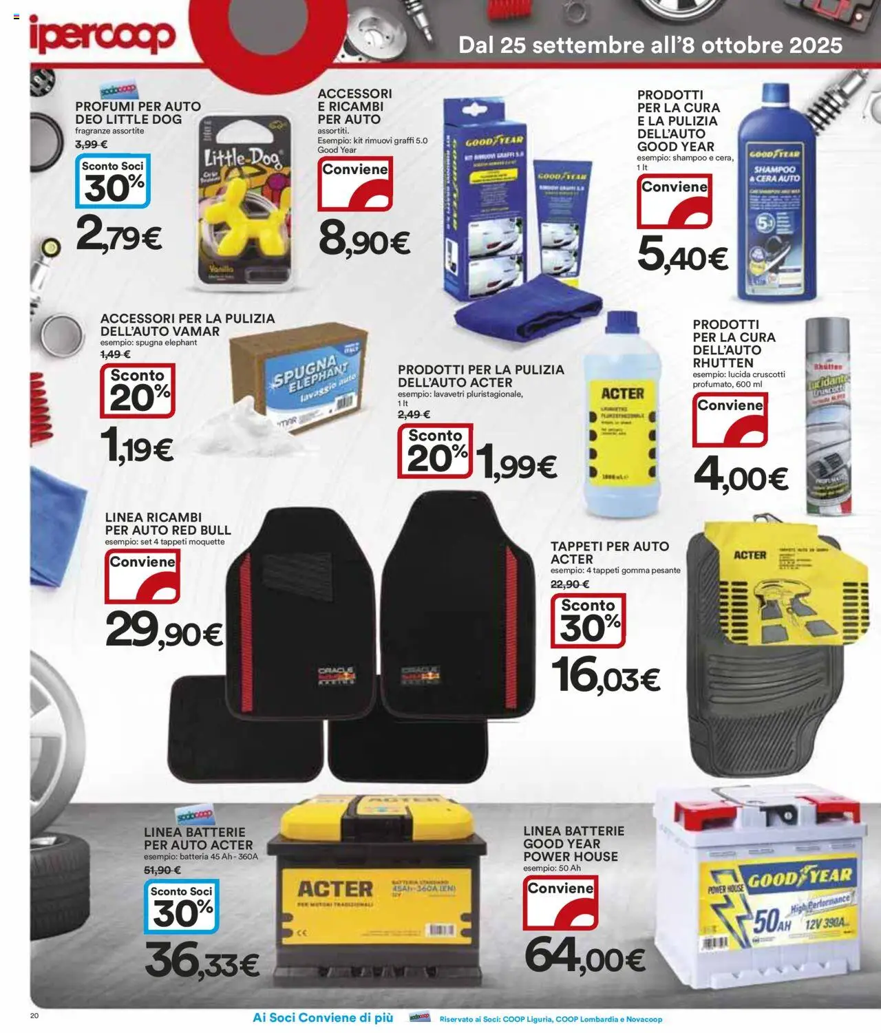 Volantino Ipercoop del 25.09.2025 | Pagina: 20 | Prodotti: Spugna, Shampoo, Batteria, Batterie