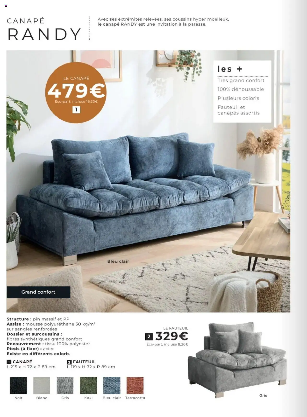 {H1} | Page: 12 | Produits: Kaki, Mousse, Canapé, Fauteuil
