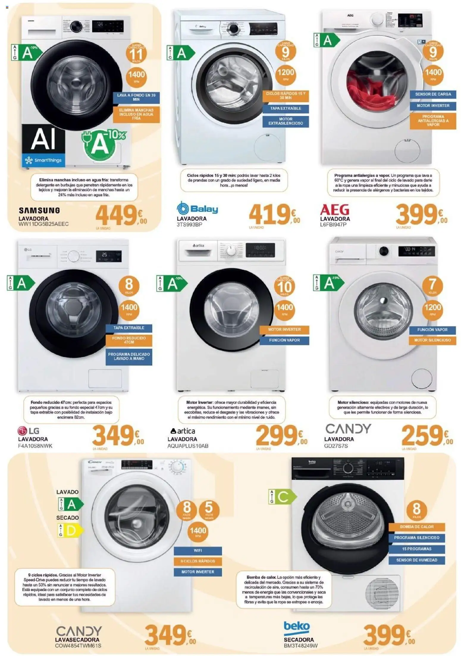 E.Leclerc folleto Renovar │ válido desde el 01.04.2026 | Página: 3 | Productos: Detergente, Ropa, Lavadora, Secadora