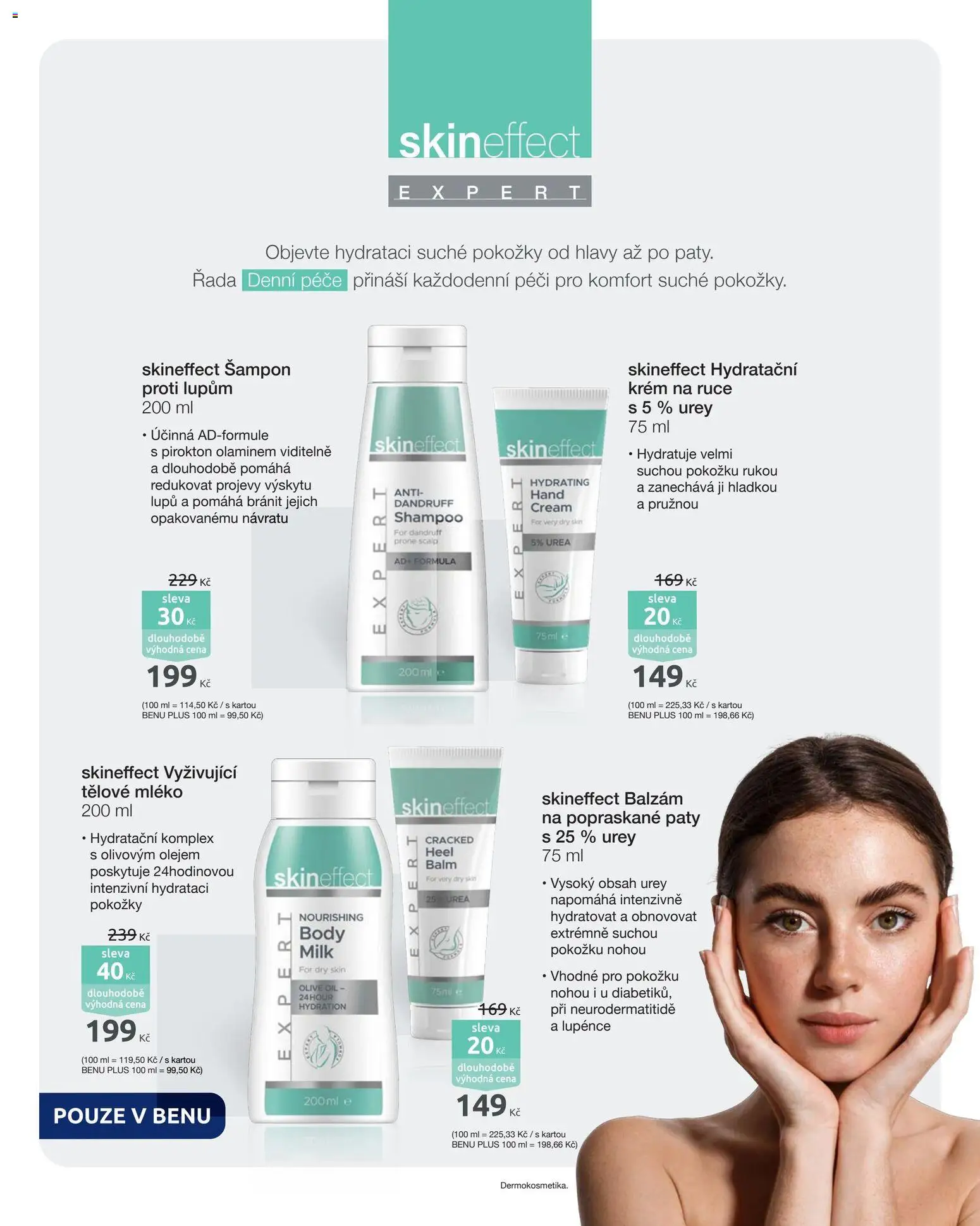 Benu leták od 01.03.2026 | Strana: 17 | Produkty: Tělové mléko, Krém na ruce, Mléko, Šampon