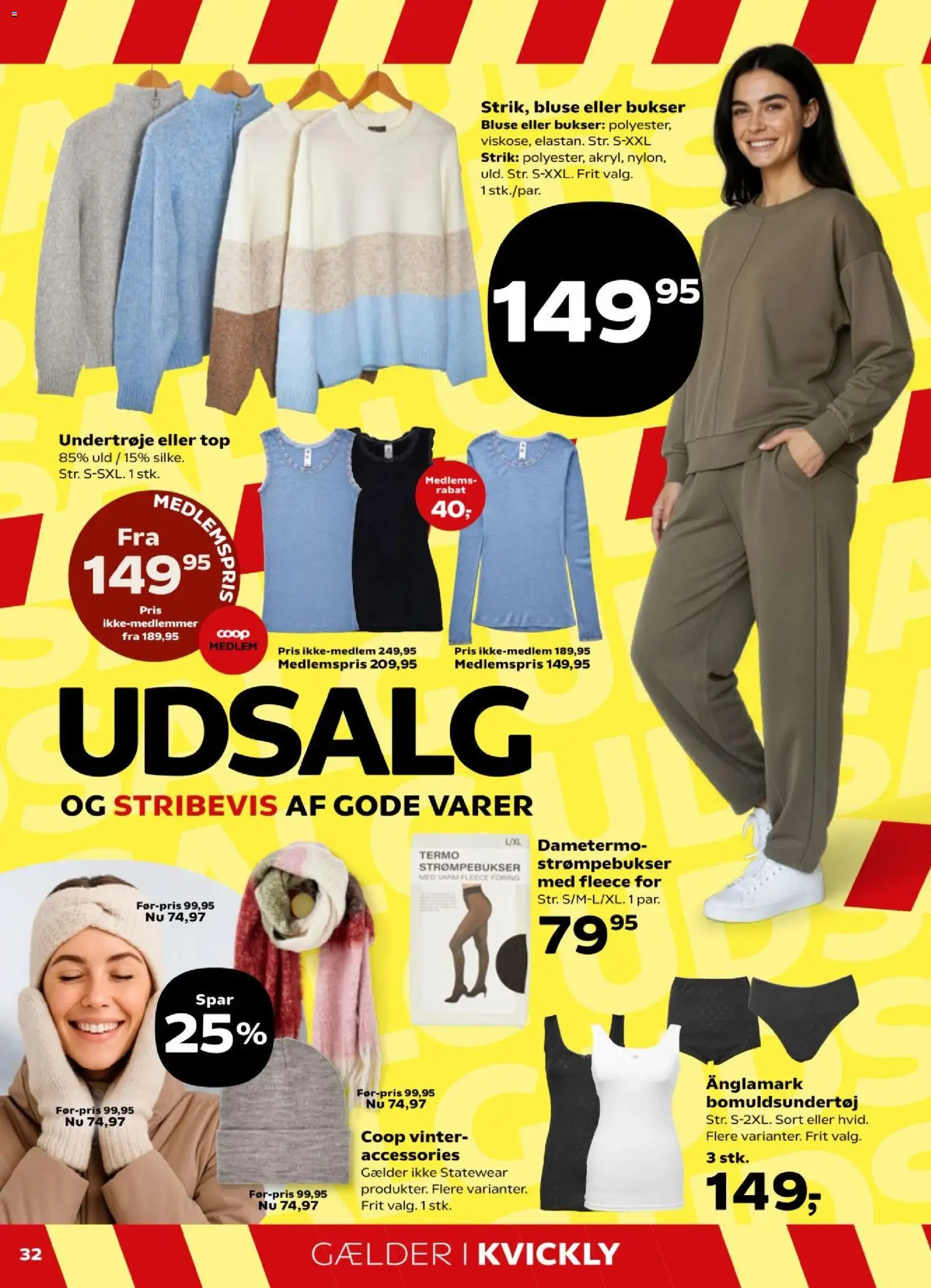 Kvickly tilbudsavis – gyldig fra 09.01.2026 | Side: 32 | Produkter: Bukser, Strømpebukser, Bluse
