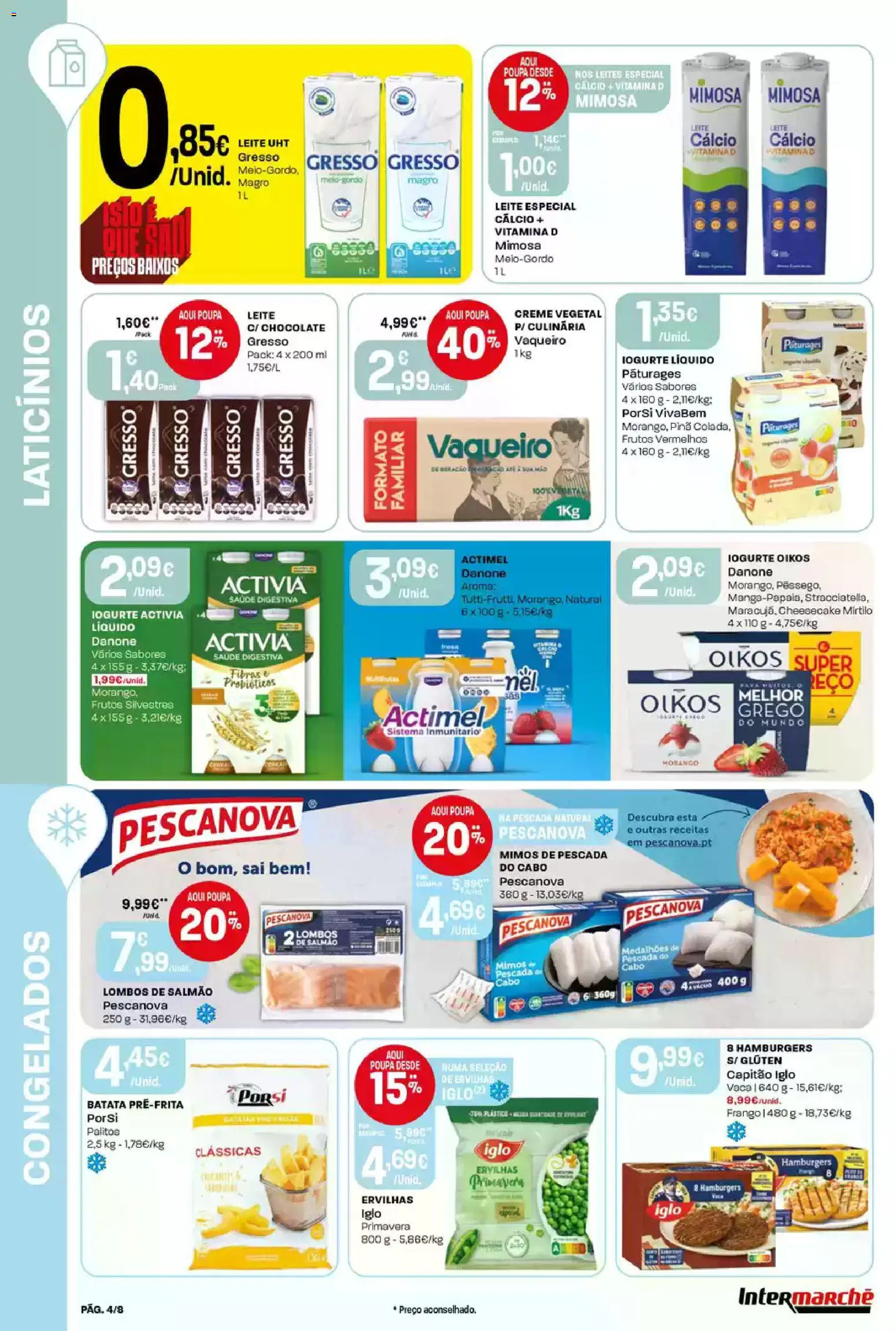 Intermarché Folheto Mini │ válido de 12.02.2026 | Página: 4 | Produtos: Pescada, Salmão, Iogurte, Creme