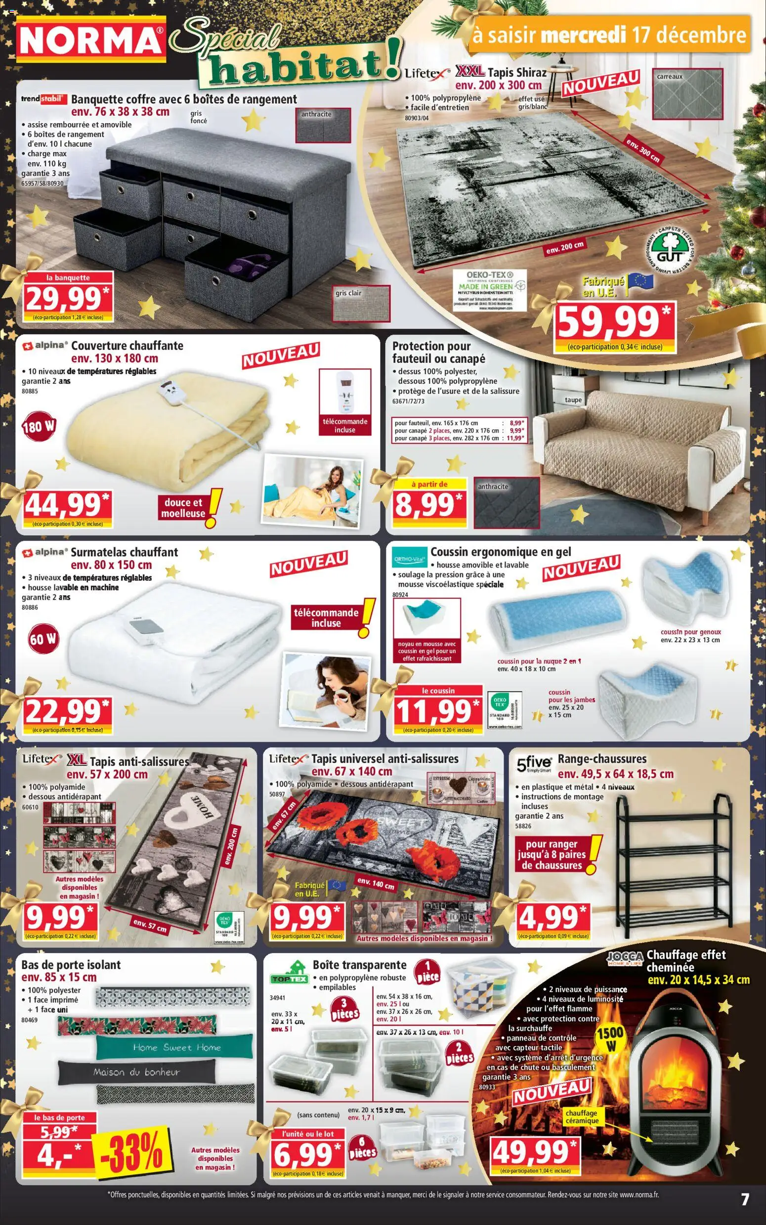 {H1} | Page: 7 | Produits: Surmatelas chauffant, Mousse, Porte, Canapé