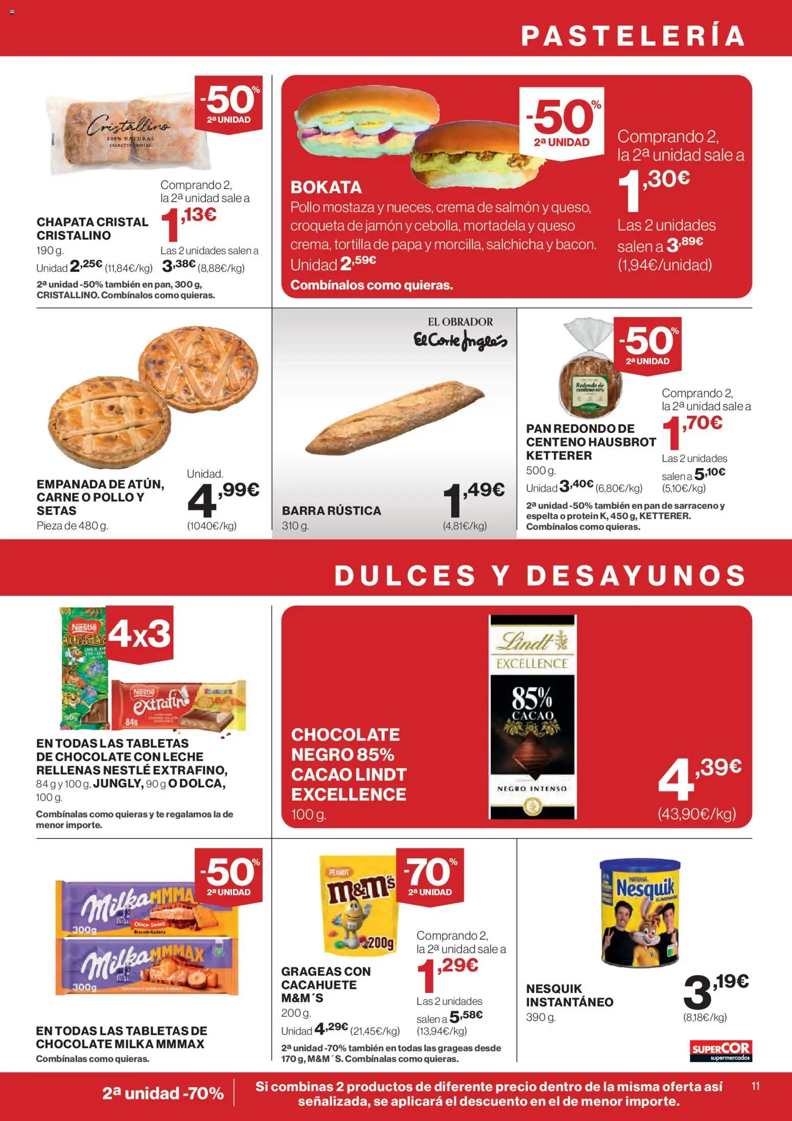 Supercor Canarias │ válido desde el 09.04.2026 | Página: 11 | Productos: Pan, Chocolate, Κεραία, Chocolate con leche