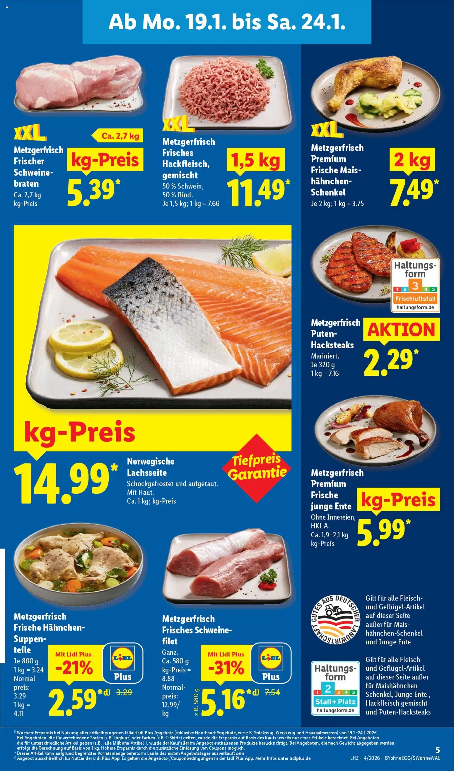 Lidl Prospekt Gundelsheim – gültig ab 19.01.2026 | Seite: 11 | Produkte: Gewicht, Hahnchen, Fleisch, Ente