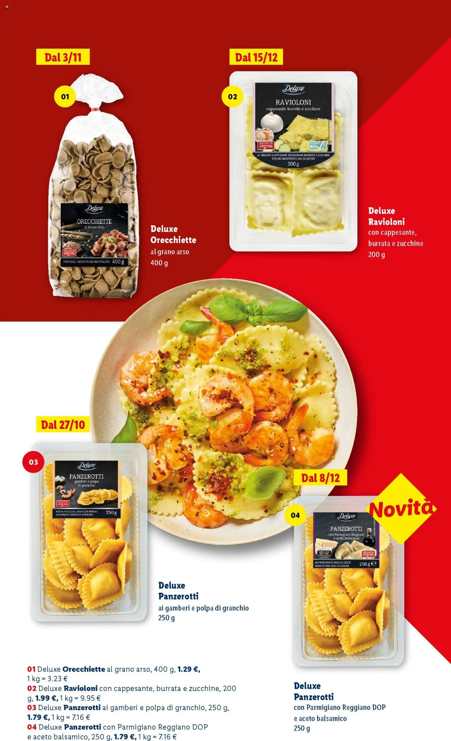 Volantino Lidl del 24.10.2025 | Pagina: 10 | Prodotti: Gamberi, Aceto, Zucchine, Piatto