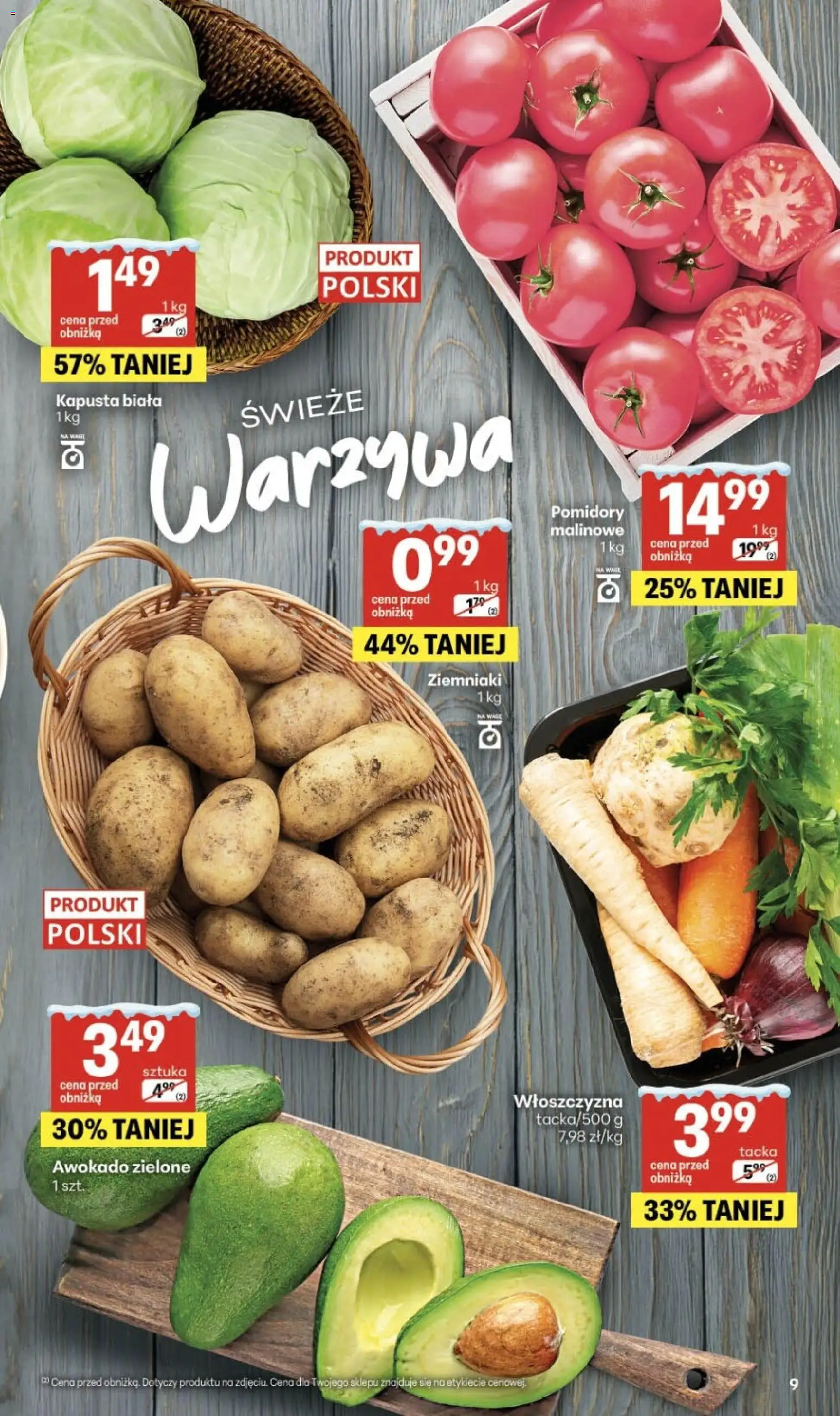 Delikatesy Centrum Gazetka od 15.01.2026 | Strona: 9 | Produkty: Kapusta, Kapusta biała, Awokado, Ziemniaki