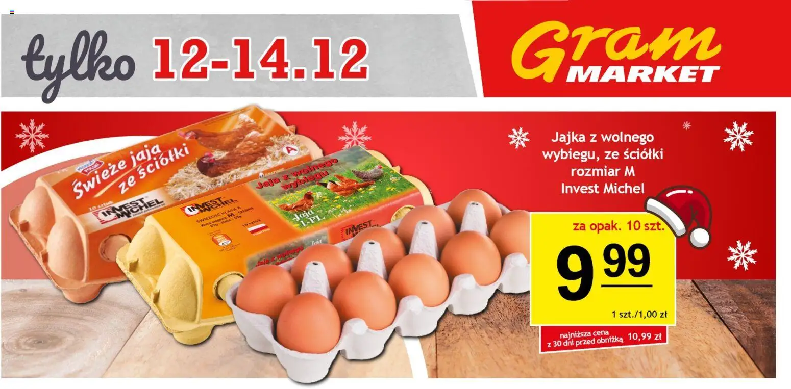 Gram Market Gazetka - Niesłychanie Niskie Ceny od 12.12.2025 | Strona: 1 | Produkty: Jajka, Jaja
