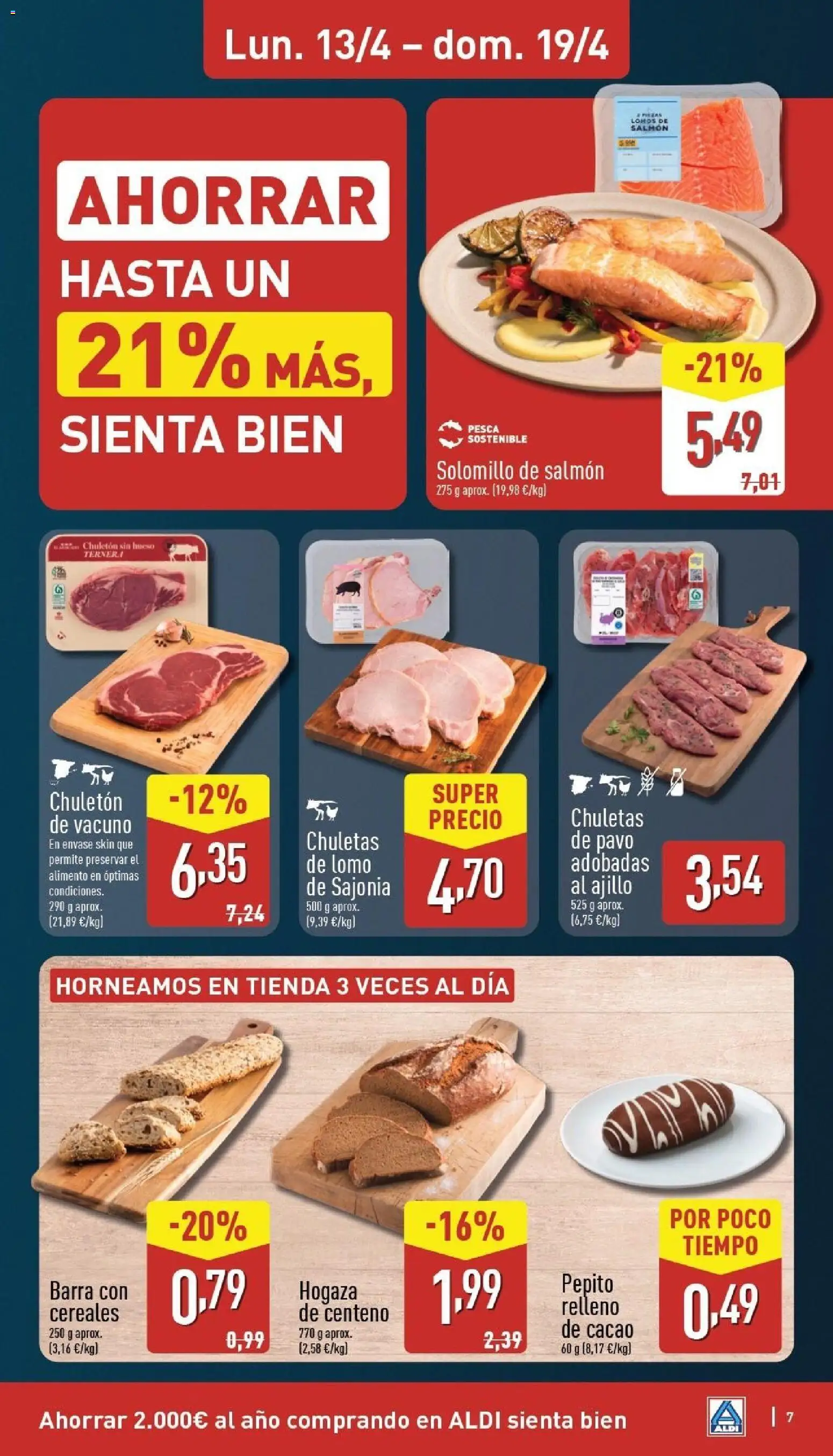 Aldi folleto Baleares │ válido desde el 13.04.2026 | Página: 7 | Productos: Chuletas de pavo, Cereales, Φρυγανιές σικάλεως