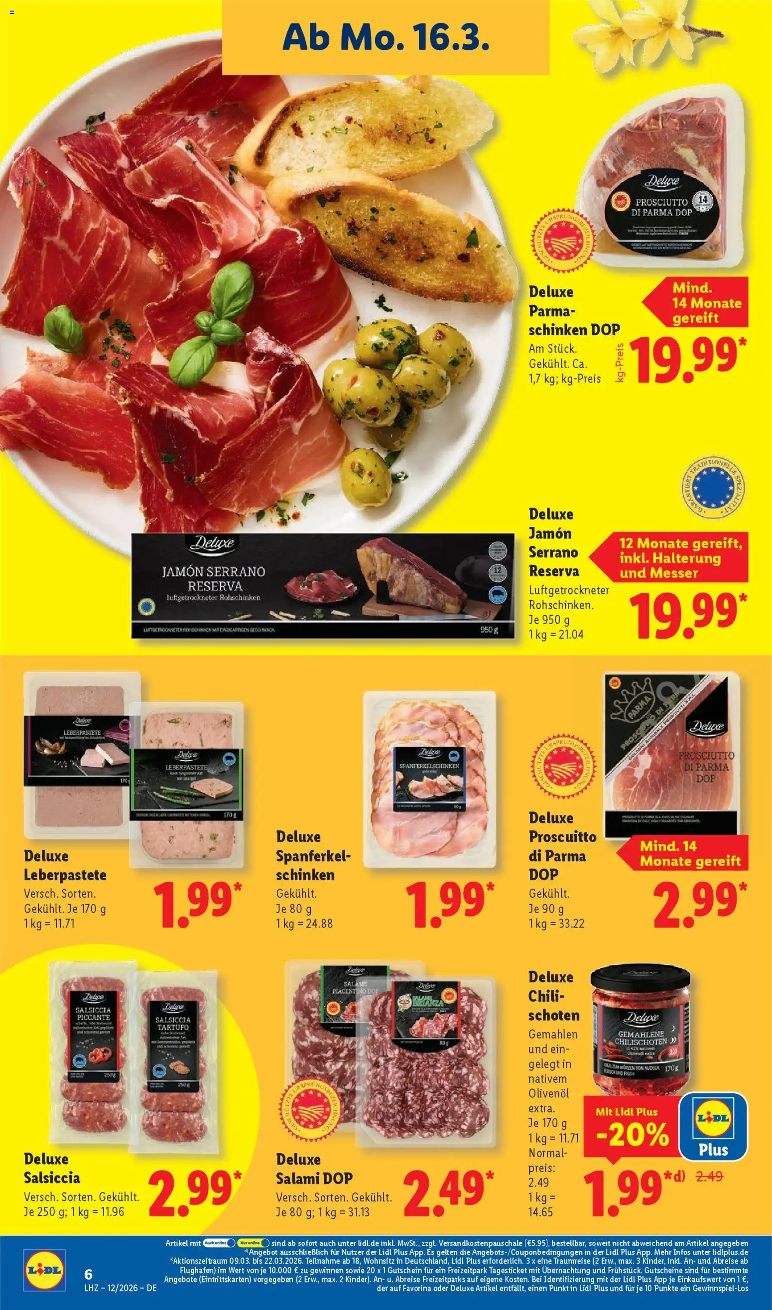 Lidl Prospekt Gundelsheim – gültig ab 16.03.2026 | Seite: 12 | Produkte: Olivenol, Chili, Salami, Schinken