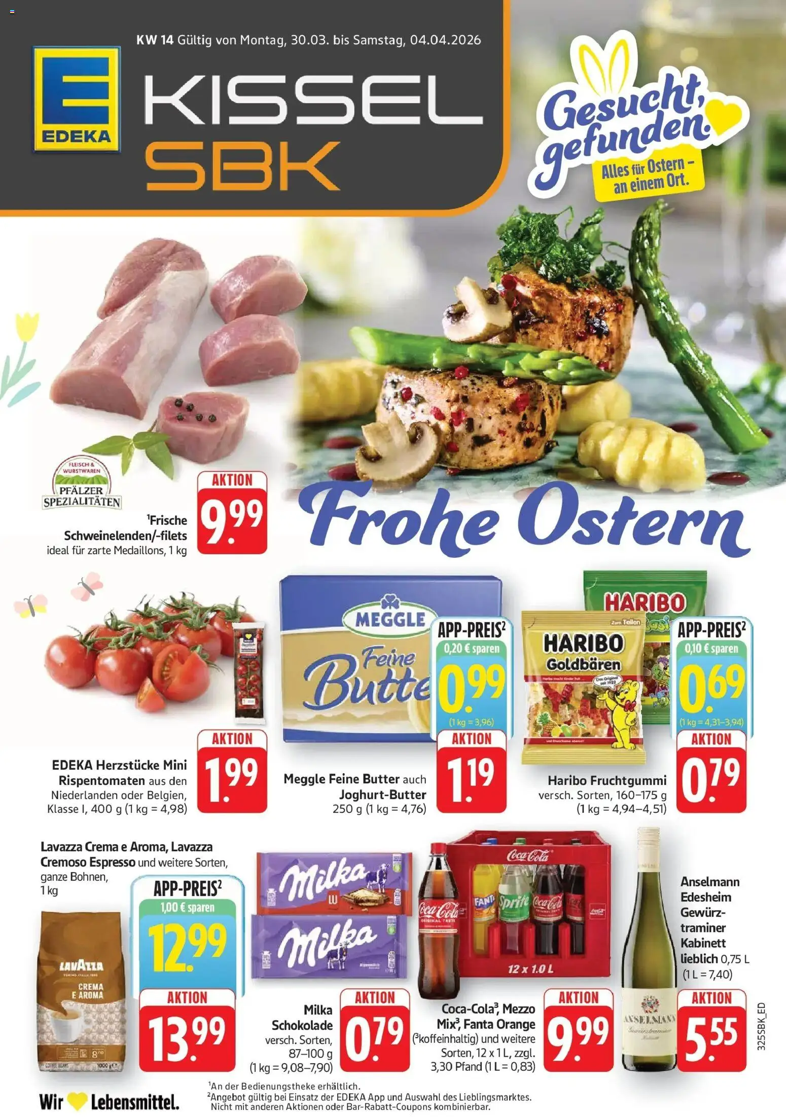 Angebote – gültig ab 30.03.2026 | Seite: 1 | Produkte: Sprite, Haribo, Butter, Fleisch
